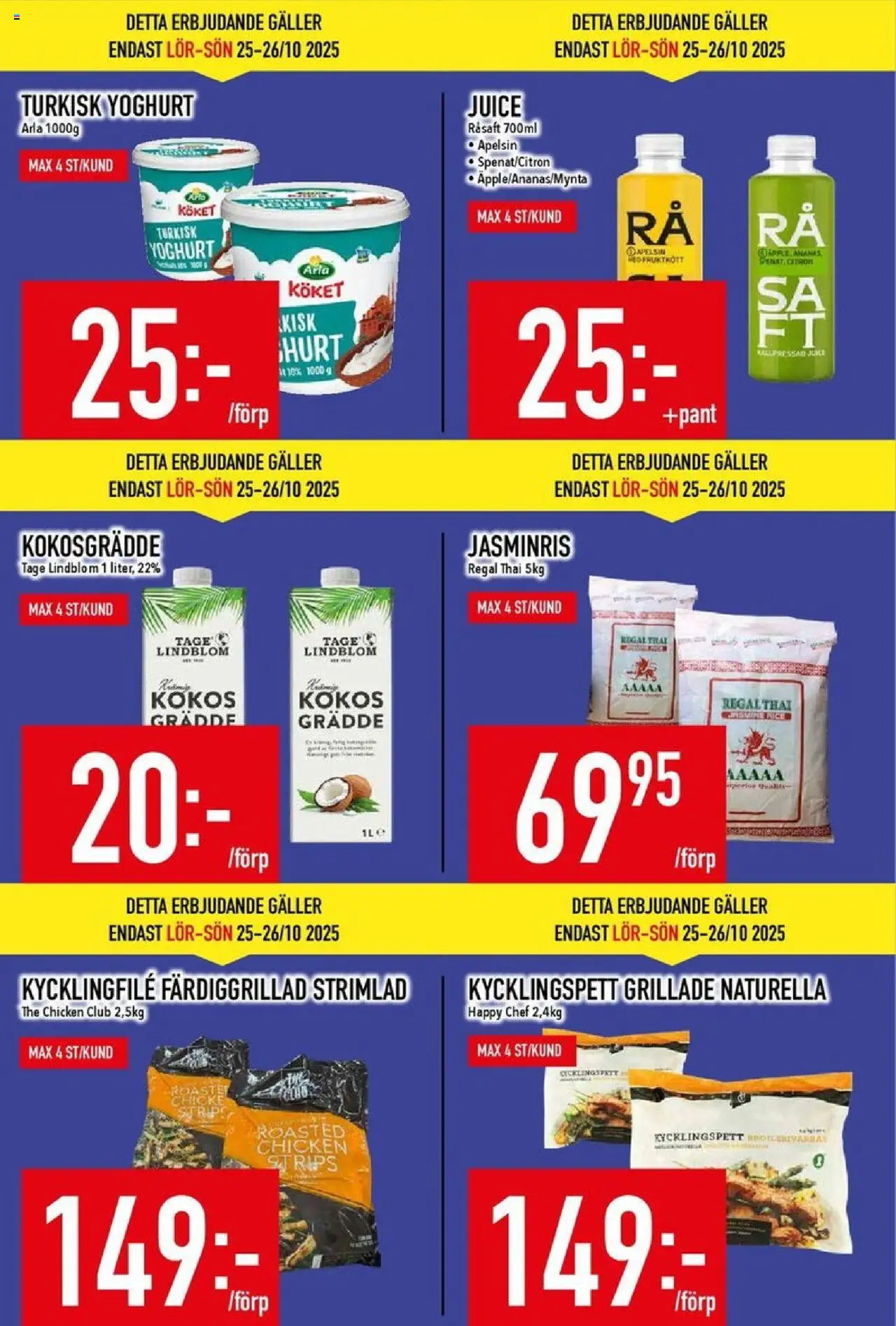 Matdax reklamblad aktuell från 20.10.2025 | Sida: 6 | Produkter: Galler, Juice, Apelsin, Grädde