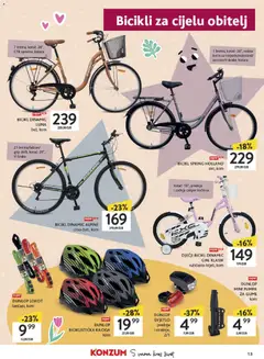 DUNLOP BICIKLISTIČKA KACIGA, kom - Pregled kataloga iz trgovine Konzum, vrijedi od 09.03.2026 | Stranica: 13 | Proizvodi: Košara, Bicikl, Kaciga