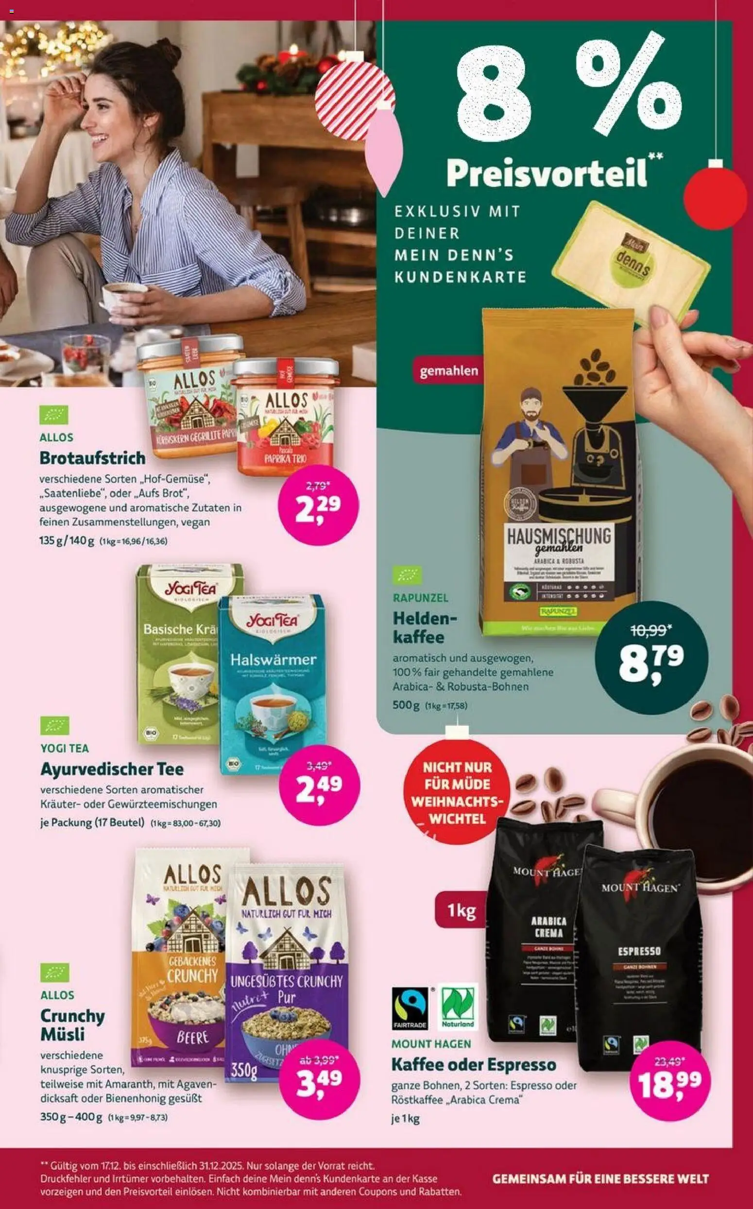 Denns BioMarkt Angebote – gültig ab 17.12.2025 | Seite: 11 | Produkte: Musli, Kaffee, Paprika, Tee