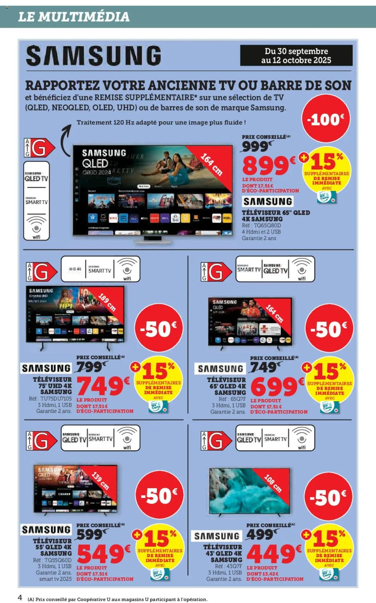 {H1} | Page: 4 | Produits: USB, Televiseur, Smart TV, Barre de son