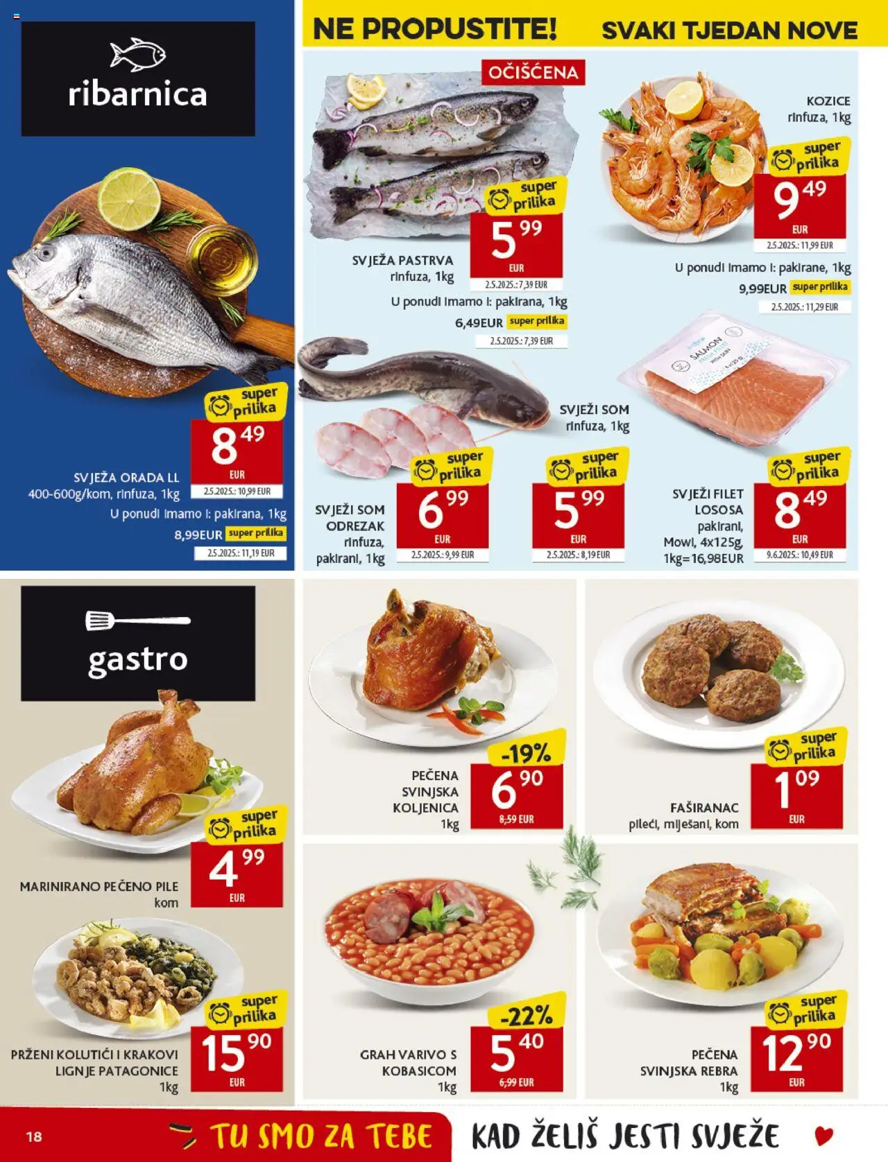 Konzum katalog | vrijedi od 15.10.2025 | Stranica: 18 | Proizvodi: Pastrva, Grah, Lignje, Pečeno pile
