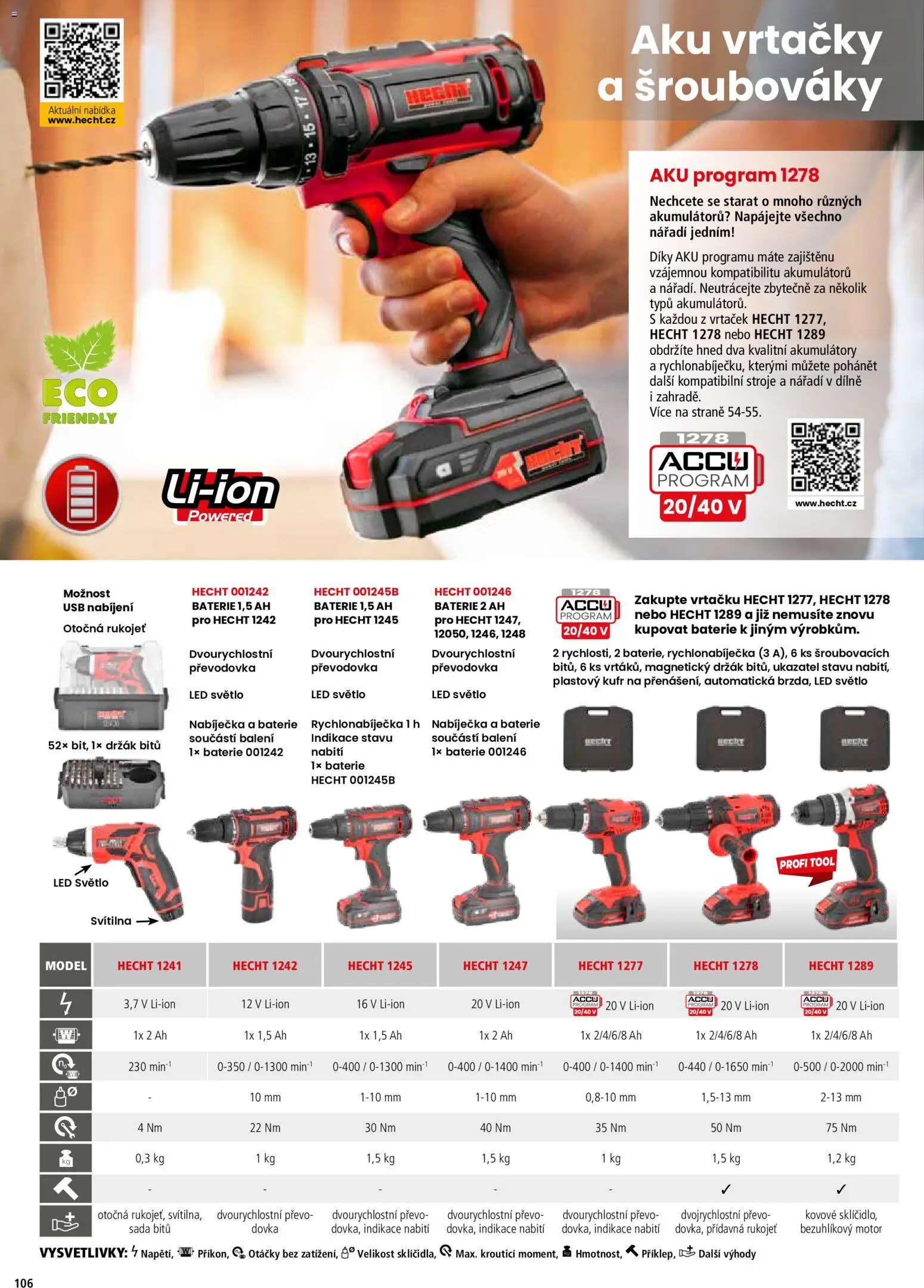 Hecht katalog - Jaro - léto 2026 od 19.02.2026 | Strana: 106 | Produkty: Hecht, Sada bitů, LED, Svítilna