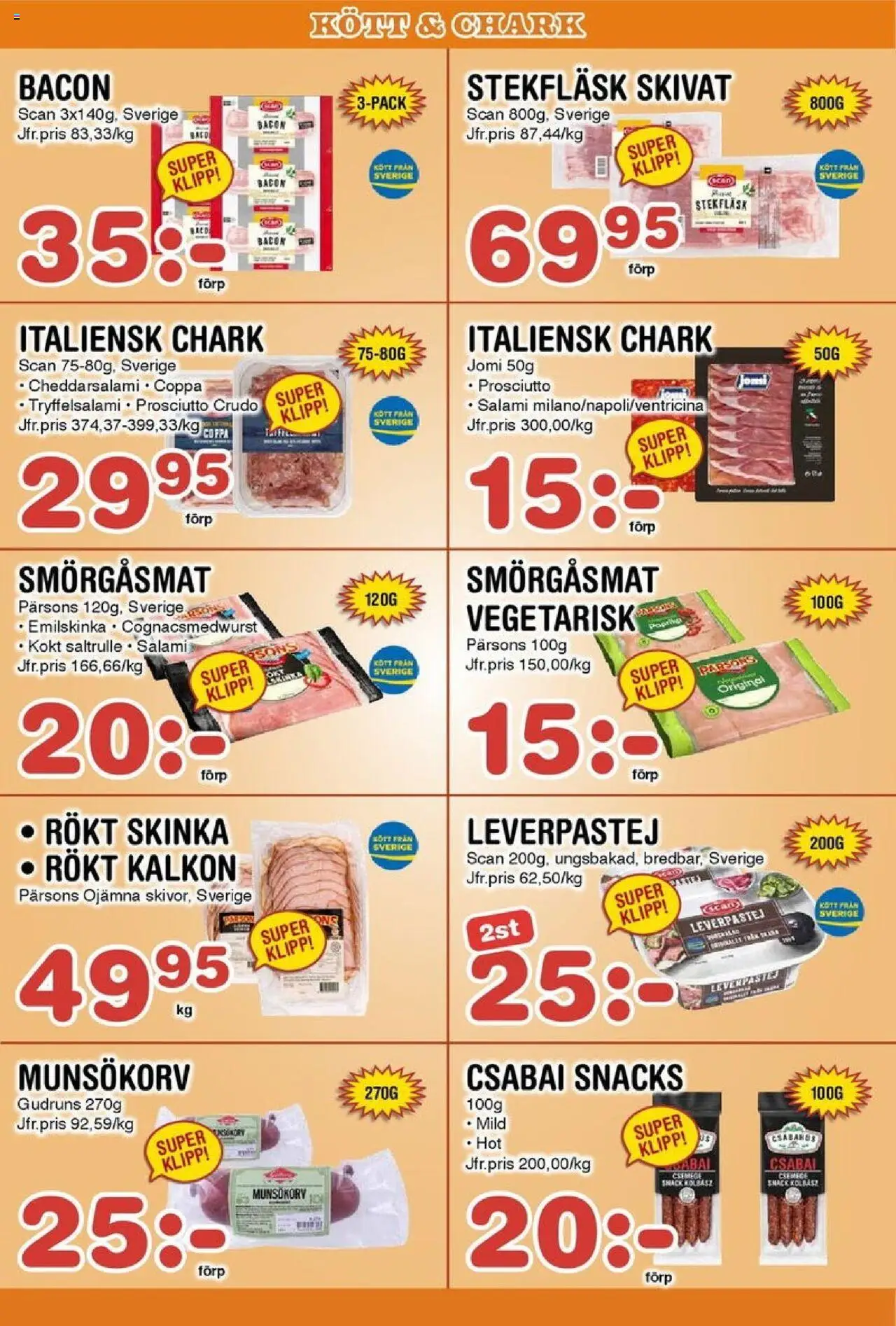 Nya Pulsen reklamblad aktuell från 20.10.2025 | Sida: 6 | Produkter: Bacon, Leverpastej, Salami, Kalkon