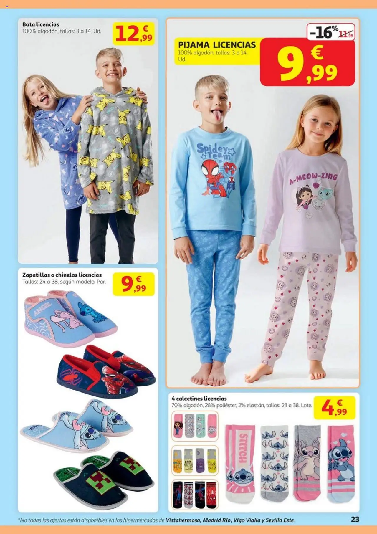 Alcampo - HG Nacional Unificado  │ válido desde el 14.08.2025 | Página: 23 | Productos: Pijama, Zapatillas