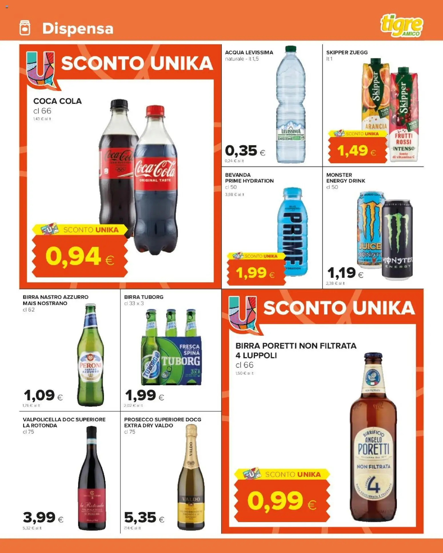 Volantino Tigre del 06.11.2025 | Pagina: 13 | Prodotti: Prosecco, Arancia, Mais, Coca Cola