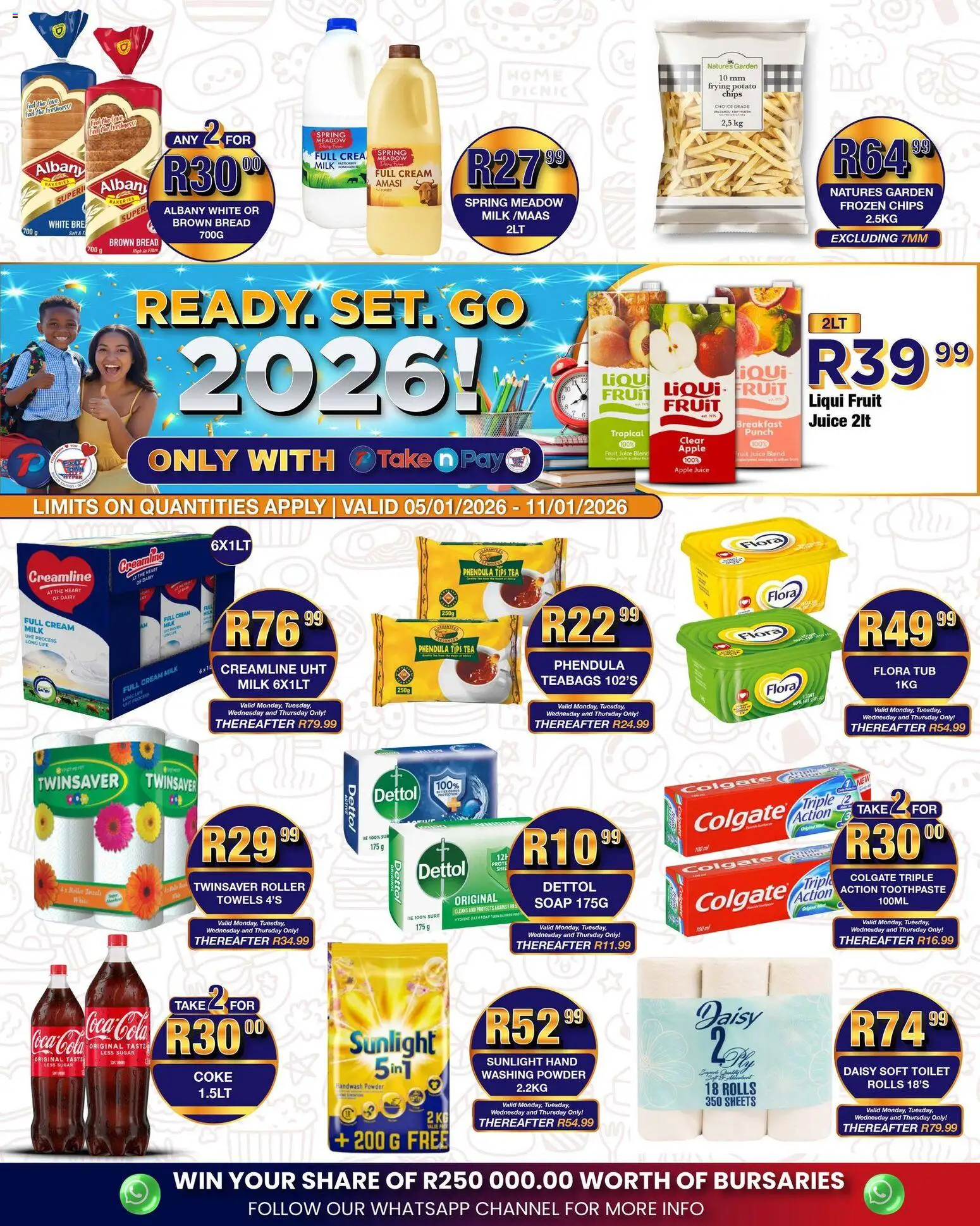 New Take n Pay catalogue – valid from 05.01.2026 | Page: 1 | Products: Handwash, Milk, Powder, Cream
