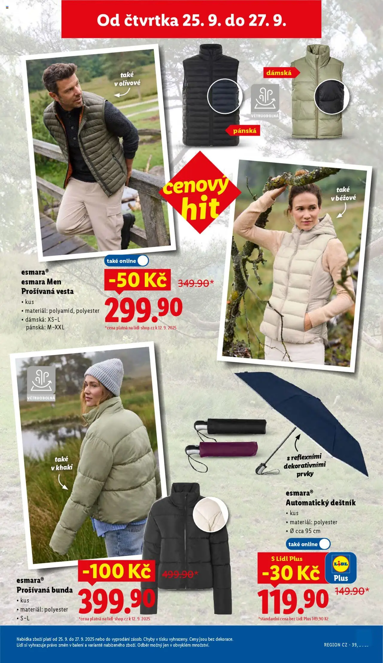 Lidl leták - Spotřební zboží od 22.09.2025 | Strana: 27 | Produkty: Vesta, Bunda, Deštník