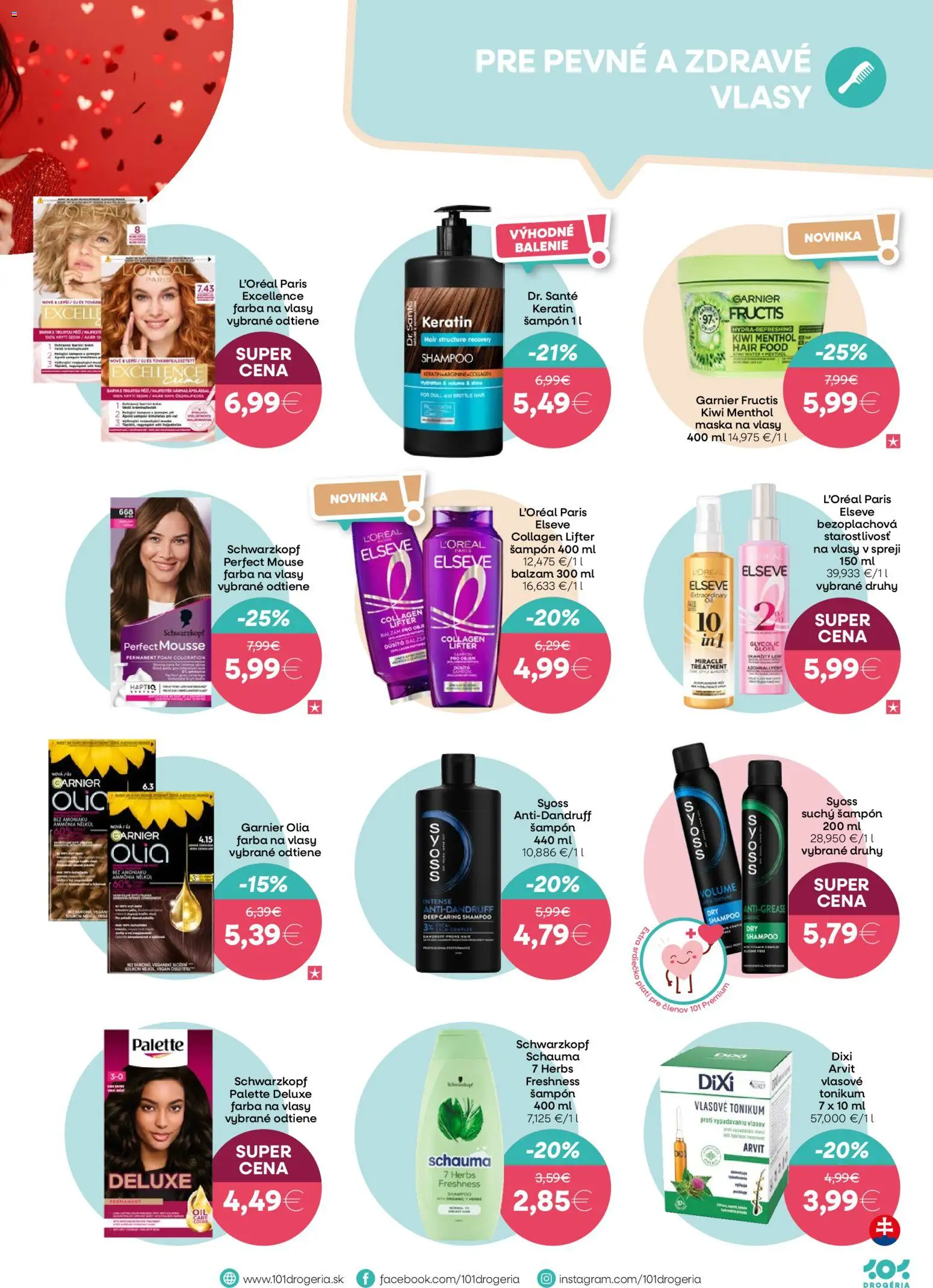 Nové 101 drogerie akcie – leták je platný od 11.02.2026 | Strana: 5 | Produkty: Šampón, Maska na vlasy, Farba na vlasy, Kiwi