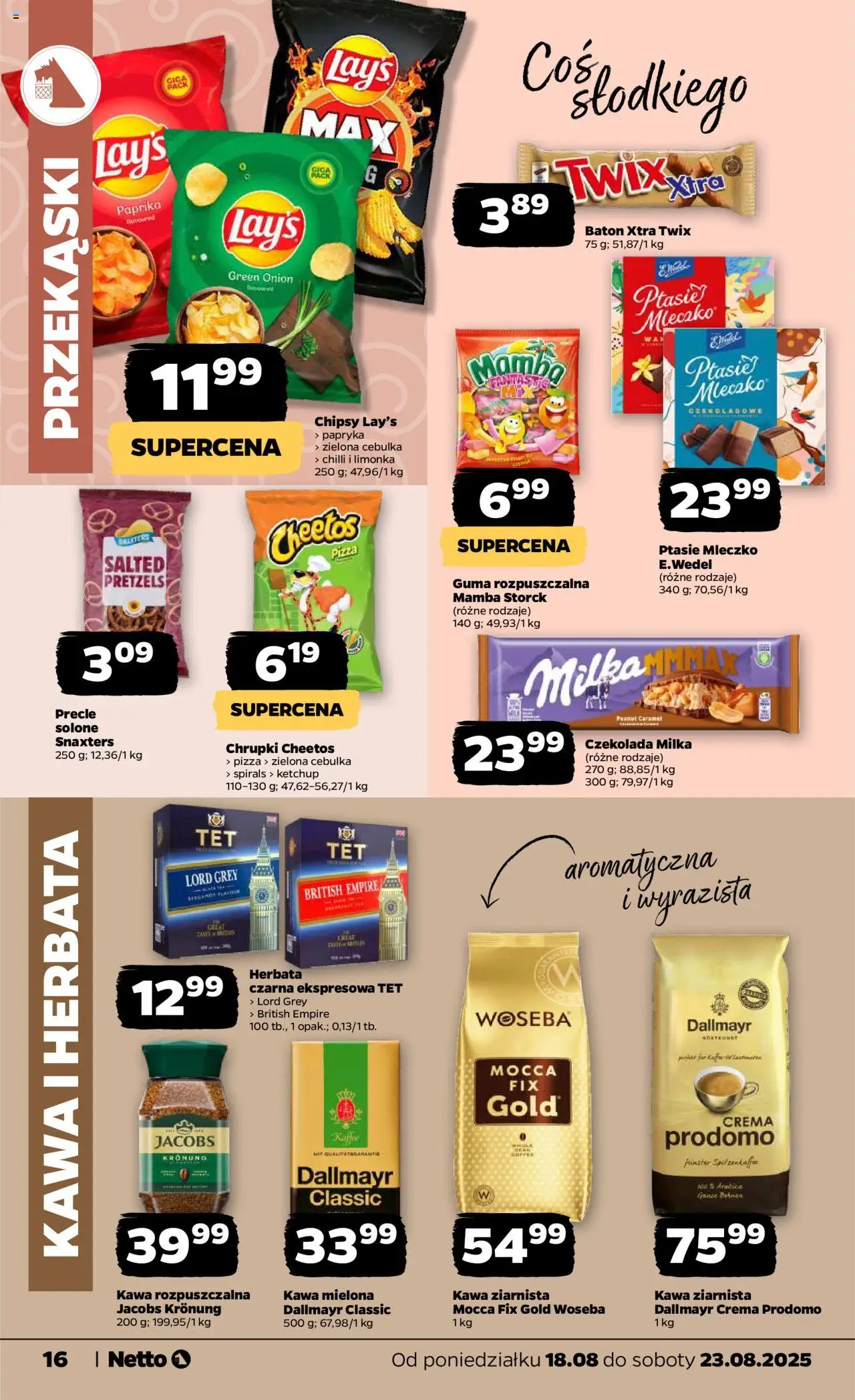 Netto gazetka - Spożywcza od 18.08.2025 | Strona: 16 | Produkty: Limonka, Baton, Kawa, Pizza