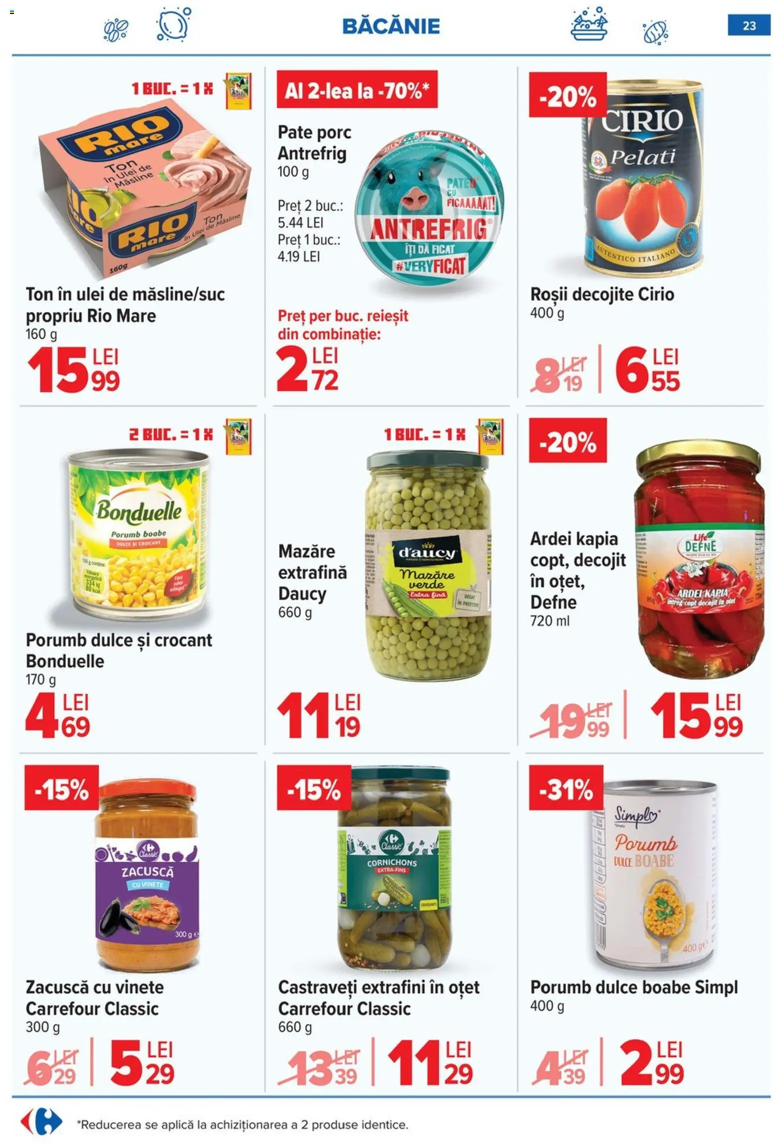 Noul catalog Carrefour – valabil de la 15.04.2026 | Pagină: 24 | Produse: Mazăre, Oțet, Porumb, Zacuscă