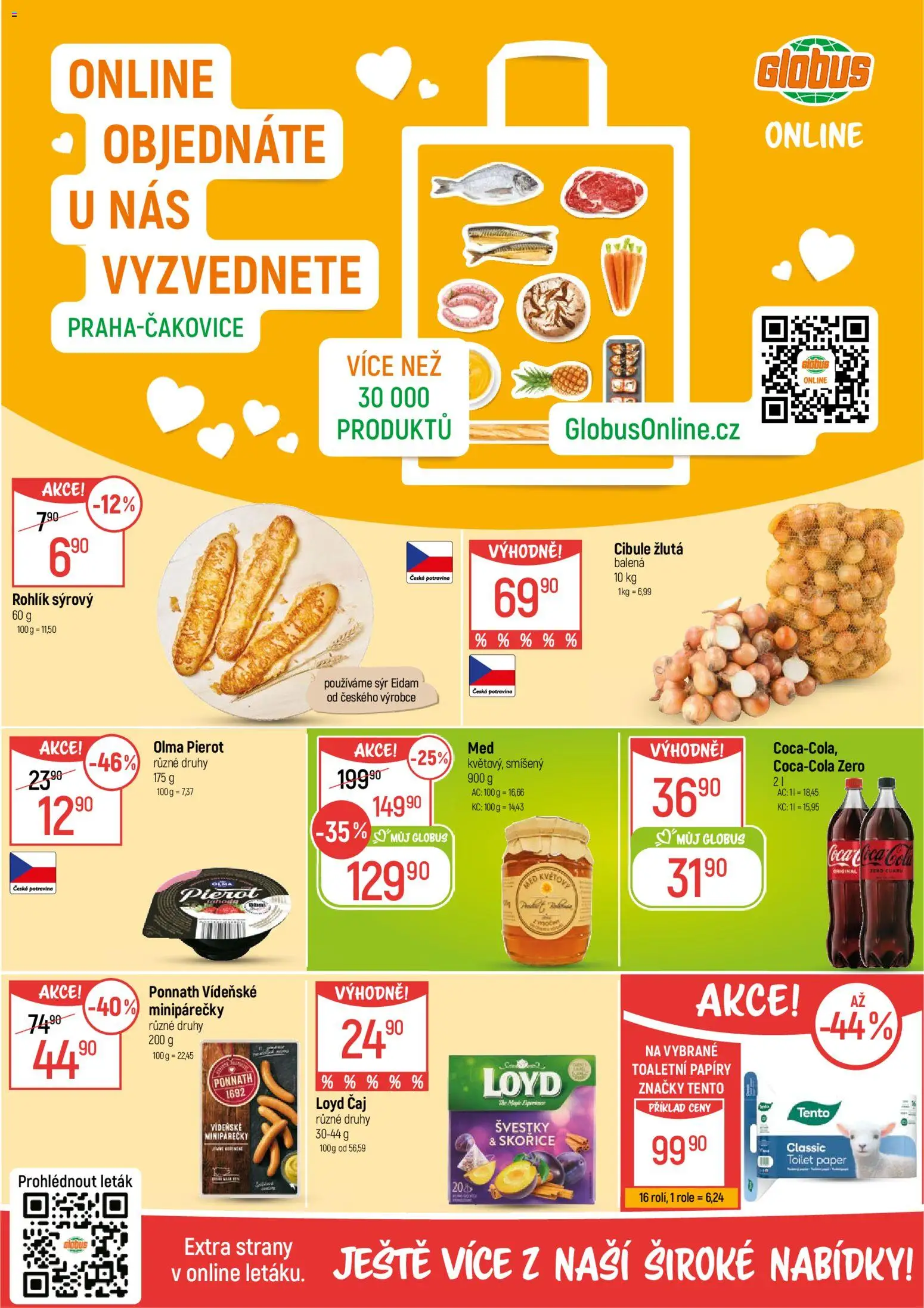 Globus leták - Praha Čakovice od 02.01.2026 | Strana: 2 | Produkty: Čaj, Rohlík, Cibule, Cola
