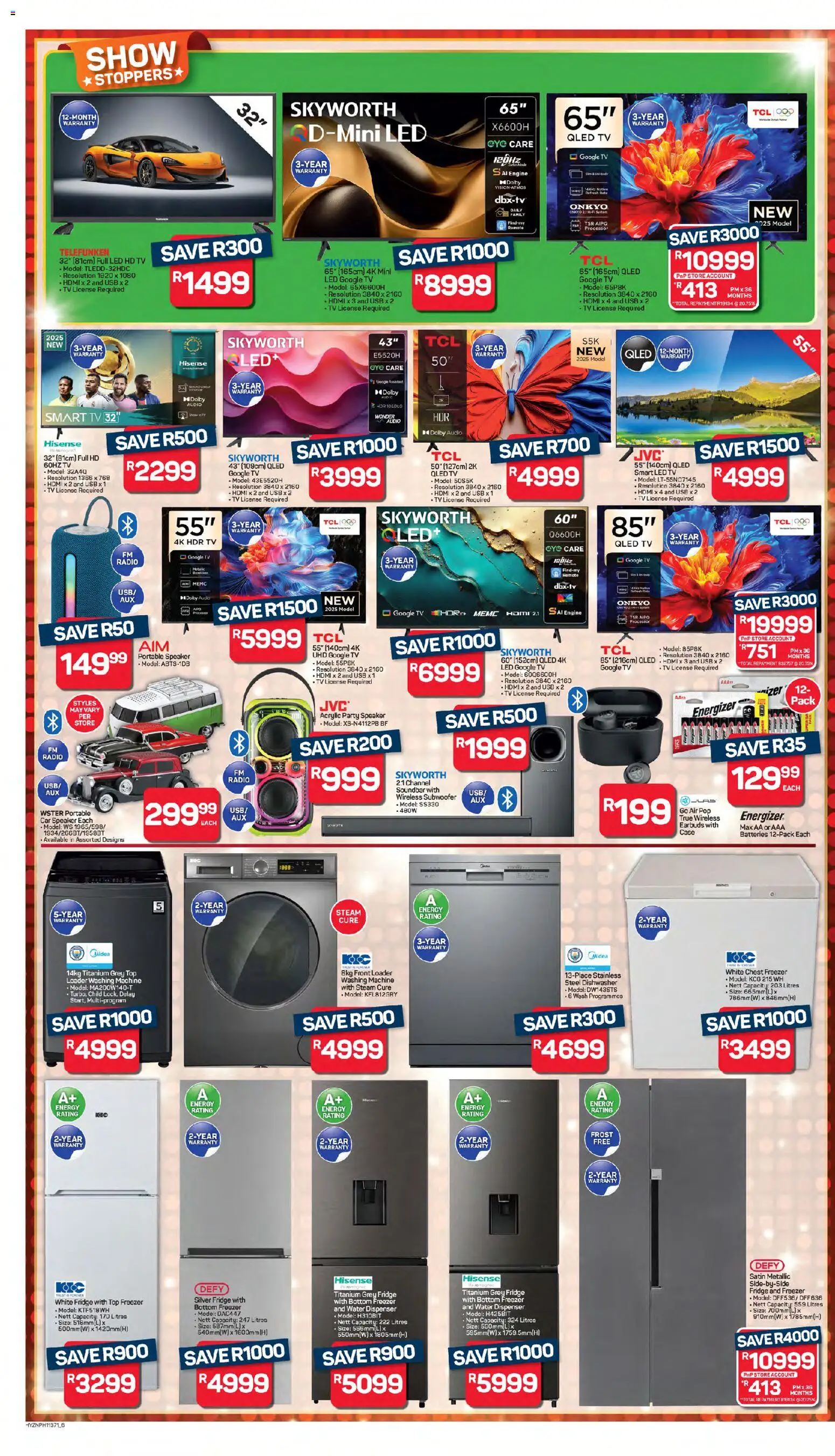New Pick n Pay catalogue – valid from 23.02.2026 | Page: 6 | Products: Washing machine, Dishwasher, Subwoofer, Remote