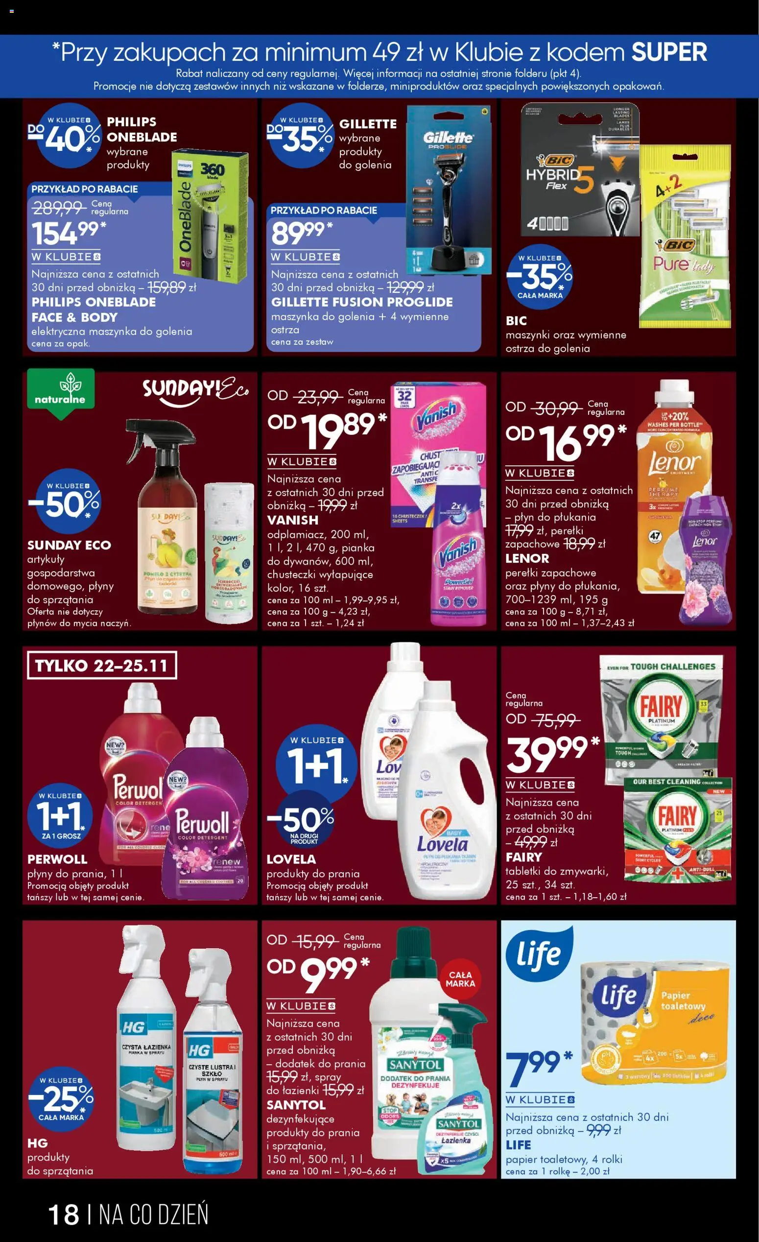 Super-pharm Black Friday od 22.11.2025 | Strona: 18 | Produkty: Gillette, Papier toaletowy, Fairy, Lovela