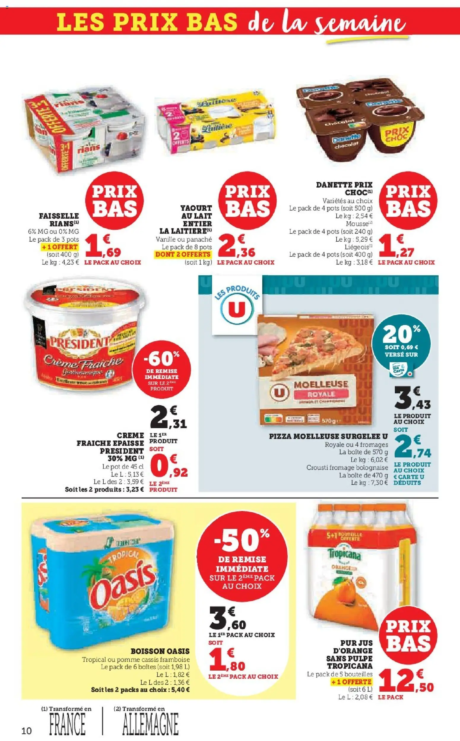 {H1} | Page: 10 | Produits: Cassis, Framboise, Pomme, Lait