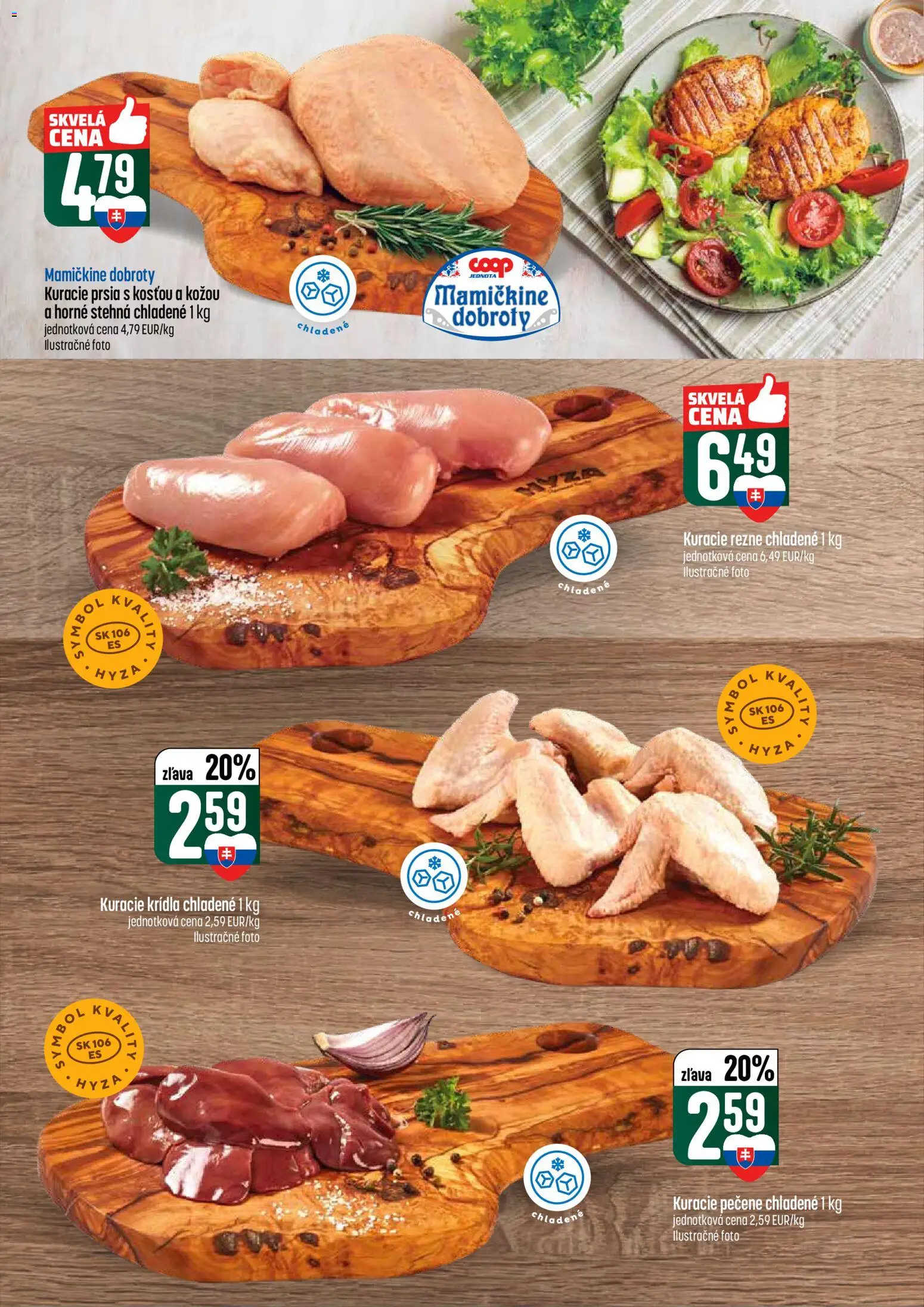 Nové COOP Jednota akcie – leták je platný od 05.03.2026 | Strana: 10 | Produkty: Kuracie prsia, Kuracie rezne, Kuracie krídla