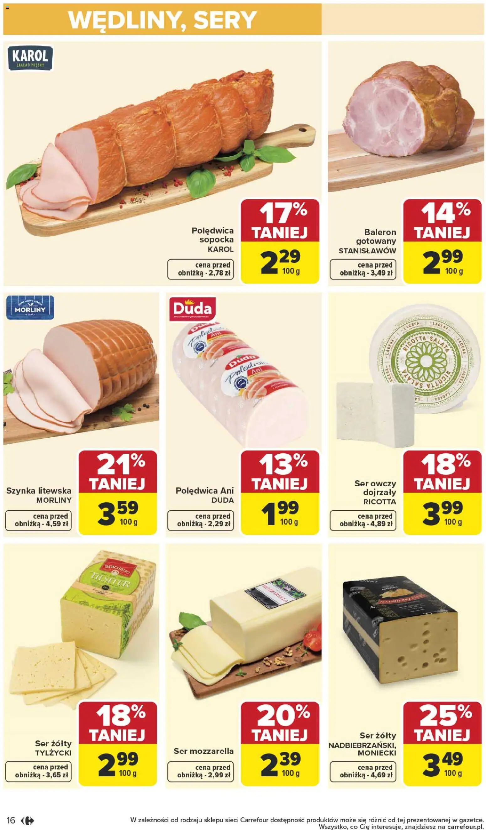 Carrefour gazetka od 27.04.2026 | Strona: 18 | Produkty: Ser owczy, Szynka, Sery, Ser
