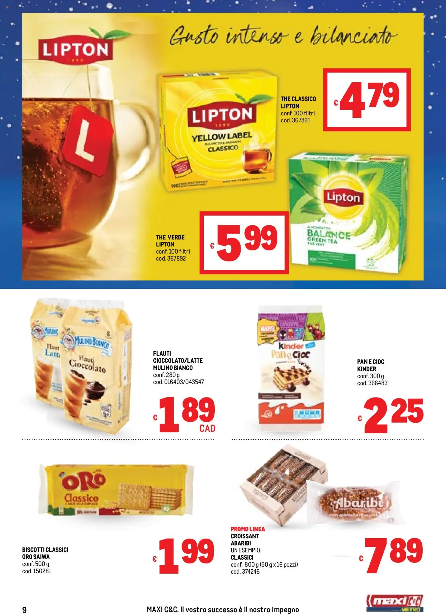 Volantino Metro del 20.11.2025 | Pagina: 9 | Prodotti: Pane, Cioccolato, Biscotti, Croissant