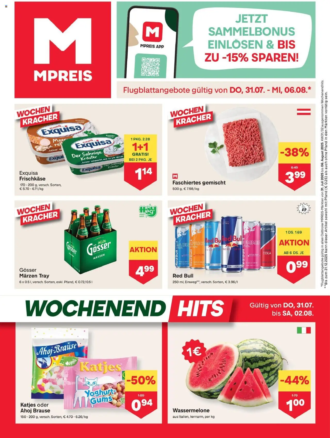 MPREIS Sillian gültig ab 31.07.2025 | Seite: 1 | Produkte: Wassermelone