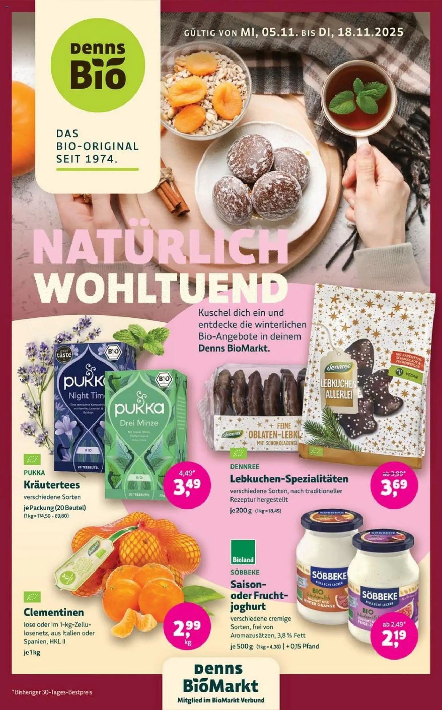 Denns BioMarkt Angebote – gültig ab 05.11.2025 | Seite: 1 | Produkte: Joghurt, Schokolade