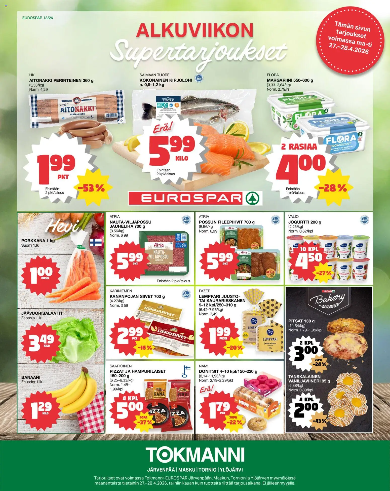 Tokmanni - EUROSPAR – voimassa 27.04.2026 alkaen | Sivu: 1