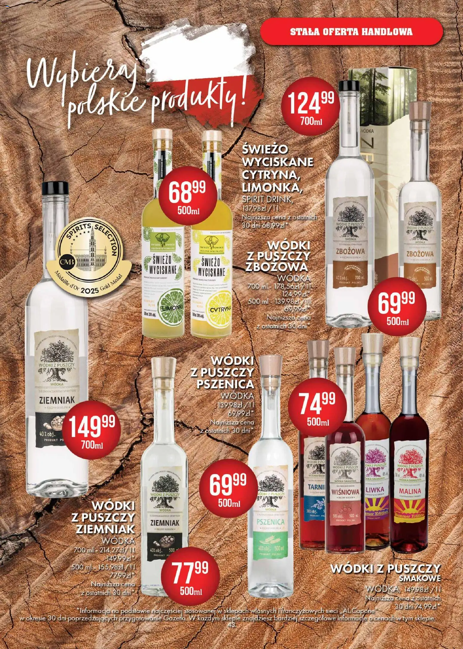Al.Capone Gazetka od 13.11.2025 | Strona: 43 | Produkty: Cytryna, Malina, PC, Wódka