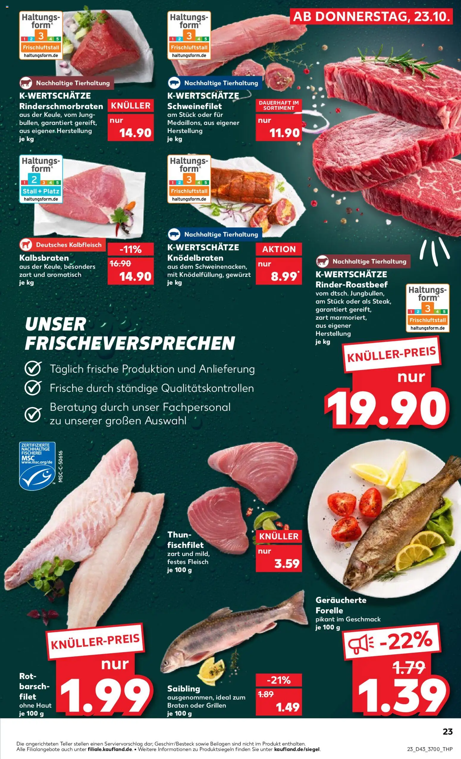 Kaufland prospekt Rostock	 – gültig ab 26.10.2025 | Seite: 23 | Produkte: Schweinefilet, Fleisch