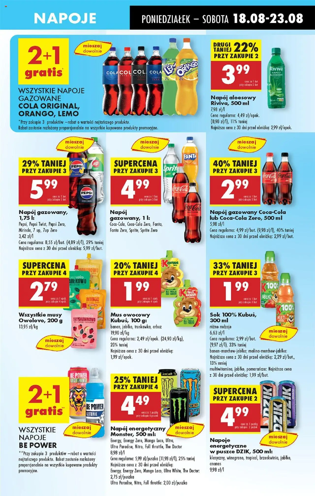 Biedronka gazetka od 18.08.2025 | Strona: 49 | Produkty: Mango, Napoje, Pepsi, Ananas