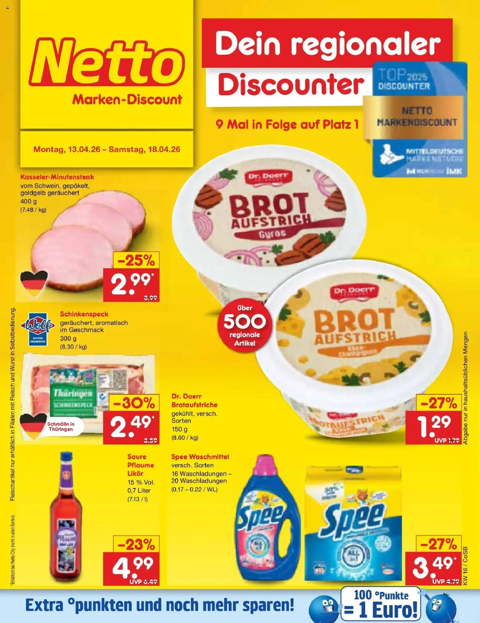 Netto Marken-Discount Prospekt Bitterfeld-Wolfen	 – gültig ab 13.04.2026 | Seite: 30 | Produkte: Spee, Waschmittel, Wurst, Fleisch