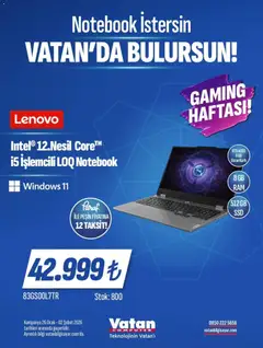 26.01.2026 tarihinden itibaren geçerli olan Vatan Bilgisayar kataloğu önizlemesi | Sayfa: 6 | Ürünler: Ocak