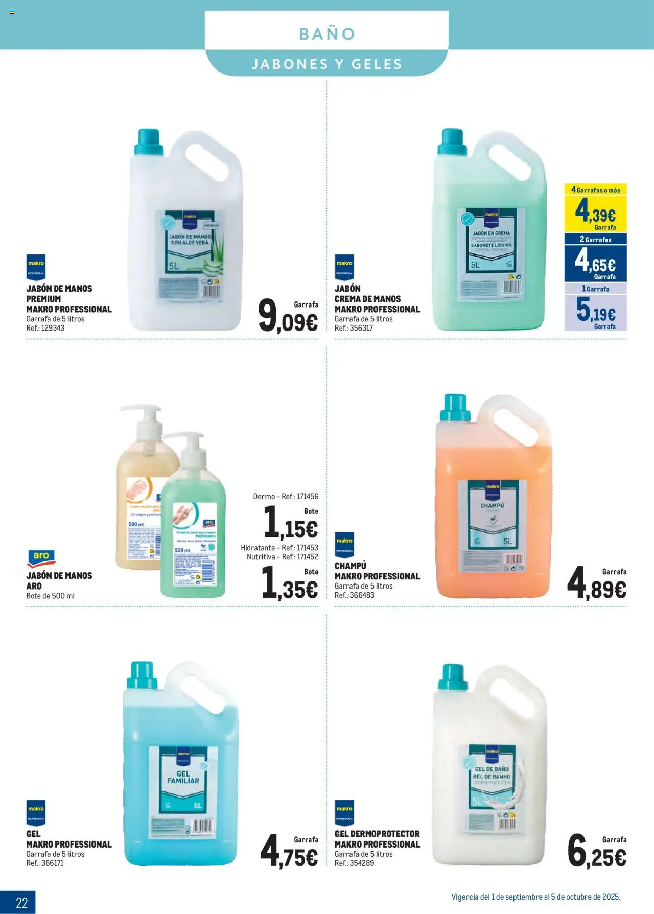Makro - Especial Limpieza Cataluña │ válido desde el 01.09.2025 | Página: 22 | Productos: Champú, Crema de manos, Jabón, Gel de baño