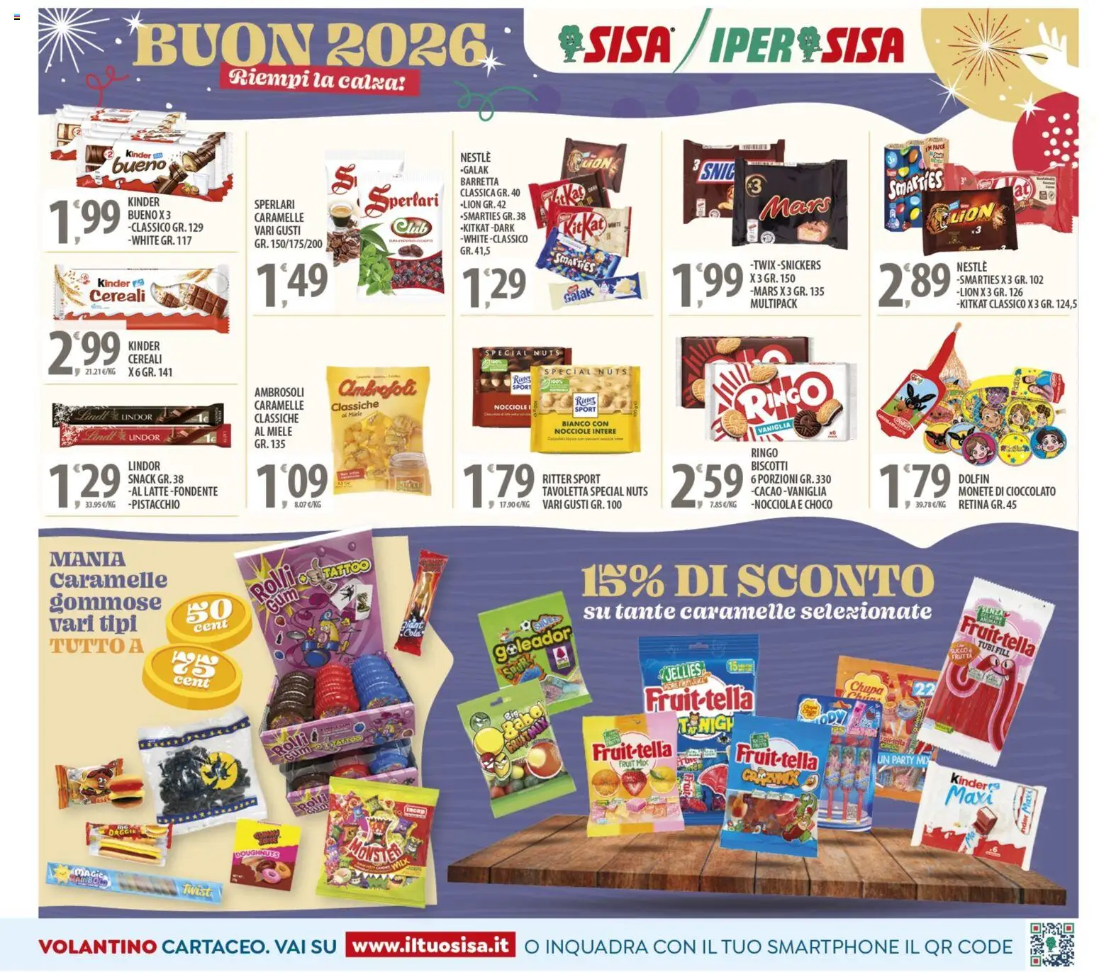 Volantino SISA del 27.12.2025 | Pagina: 11 | Prodotti: Caramelle, Cereali, Biscotti, Miele