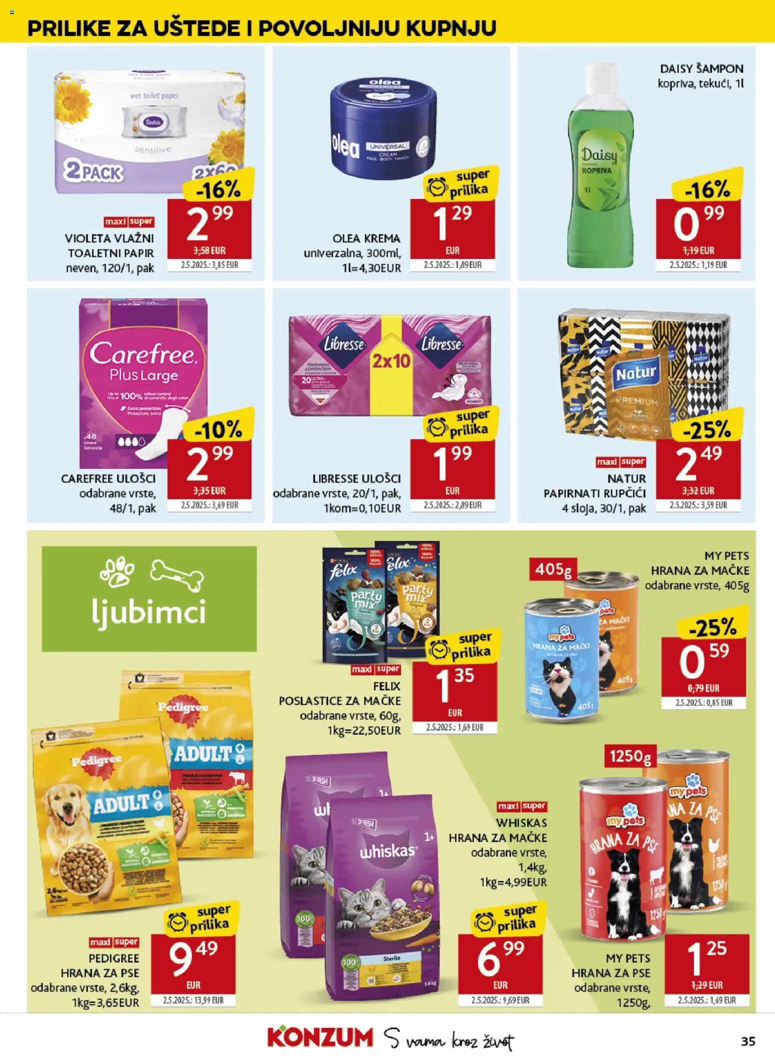 Konzum HR akciós ujság - amely érvényes a következő dátumtól: 14.01.2026 | Oldal: 35 | Termékek: Whiskas, Sampon
