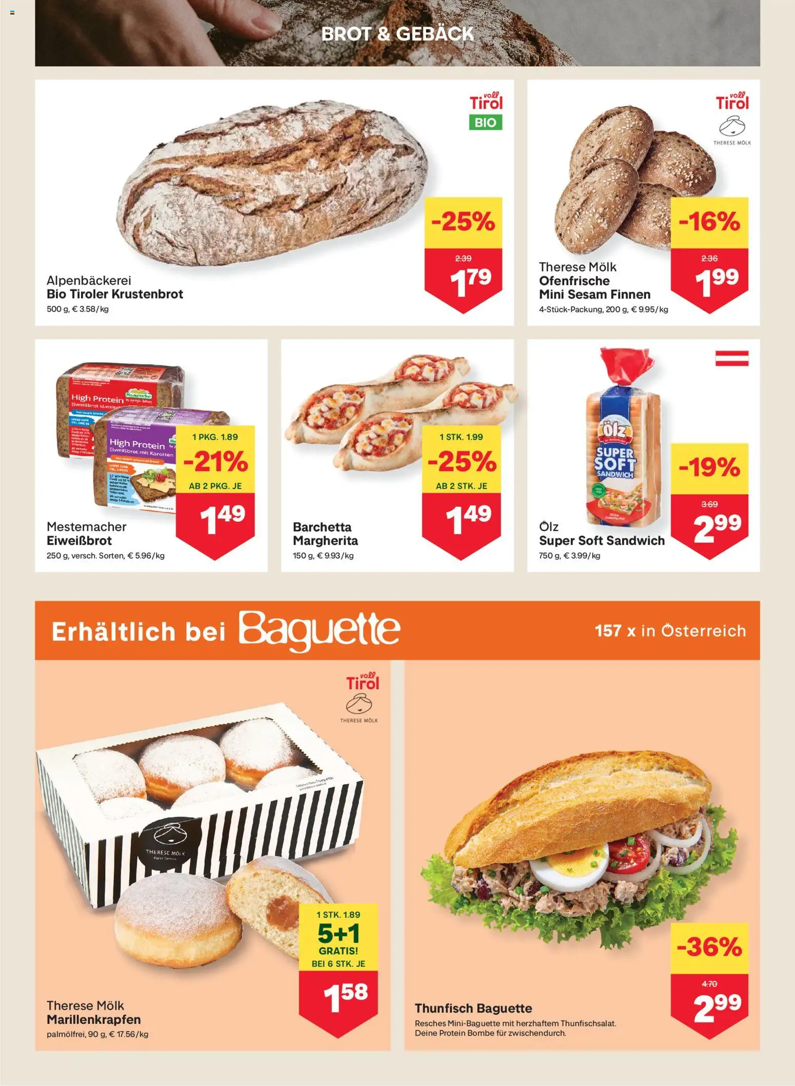 MPREIS Lenzing gültig ab 06.03.2026 | Seite: 4 | Produkte: Jääkaappipakastin, Brot