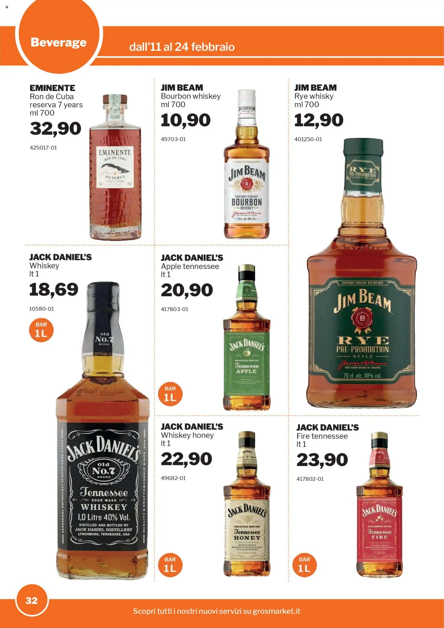 Volantino Sogegross del 11.02.2026 | Pagina: 32 | Prodotti: Bourbon, Whisky