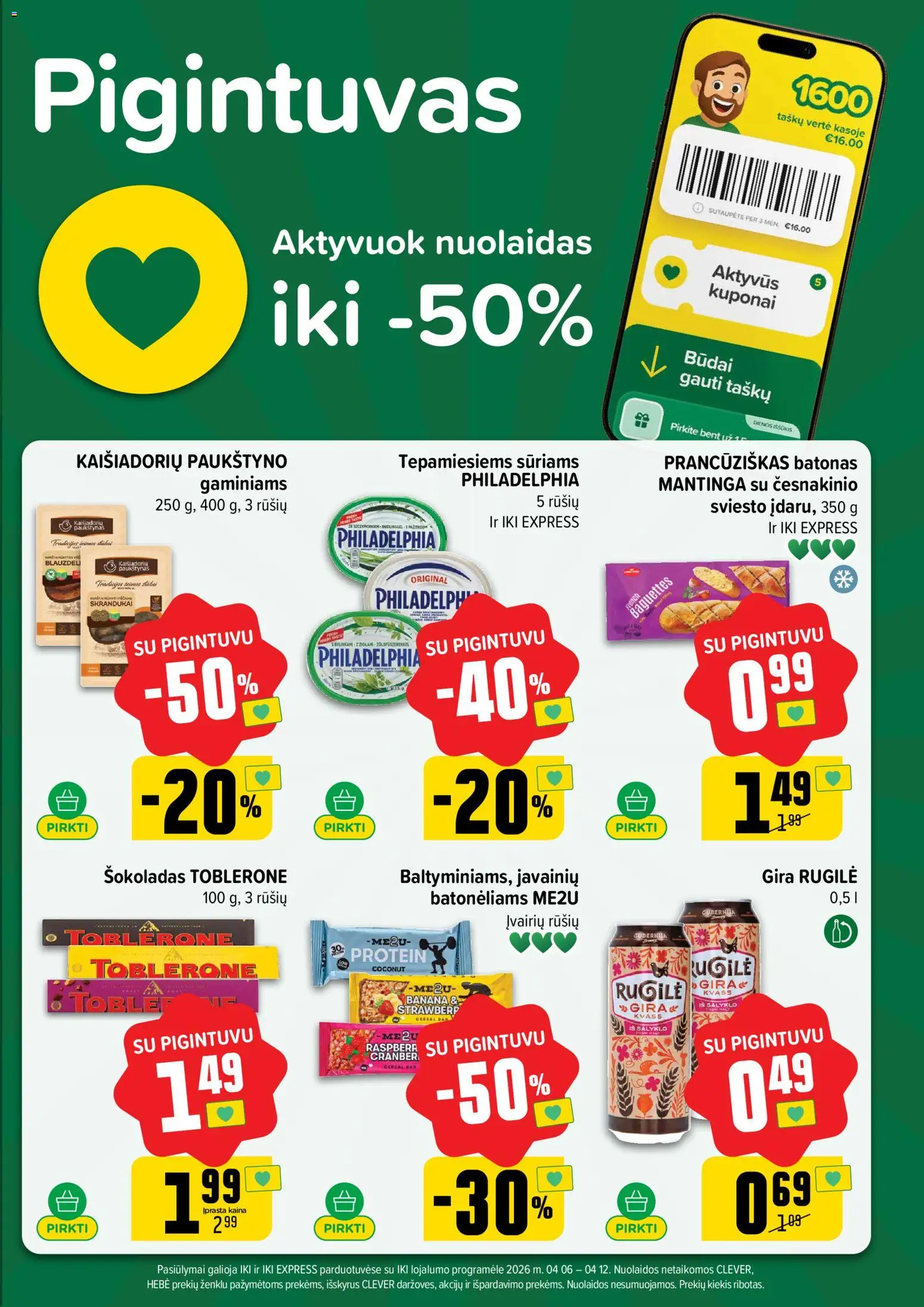 IKI akcijos nuo 06.04.2026 | Puslapis: 39 | Prekių: Batonas, Šokoladas