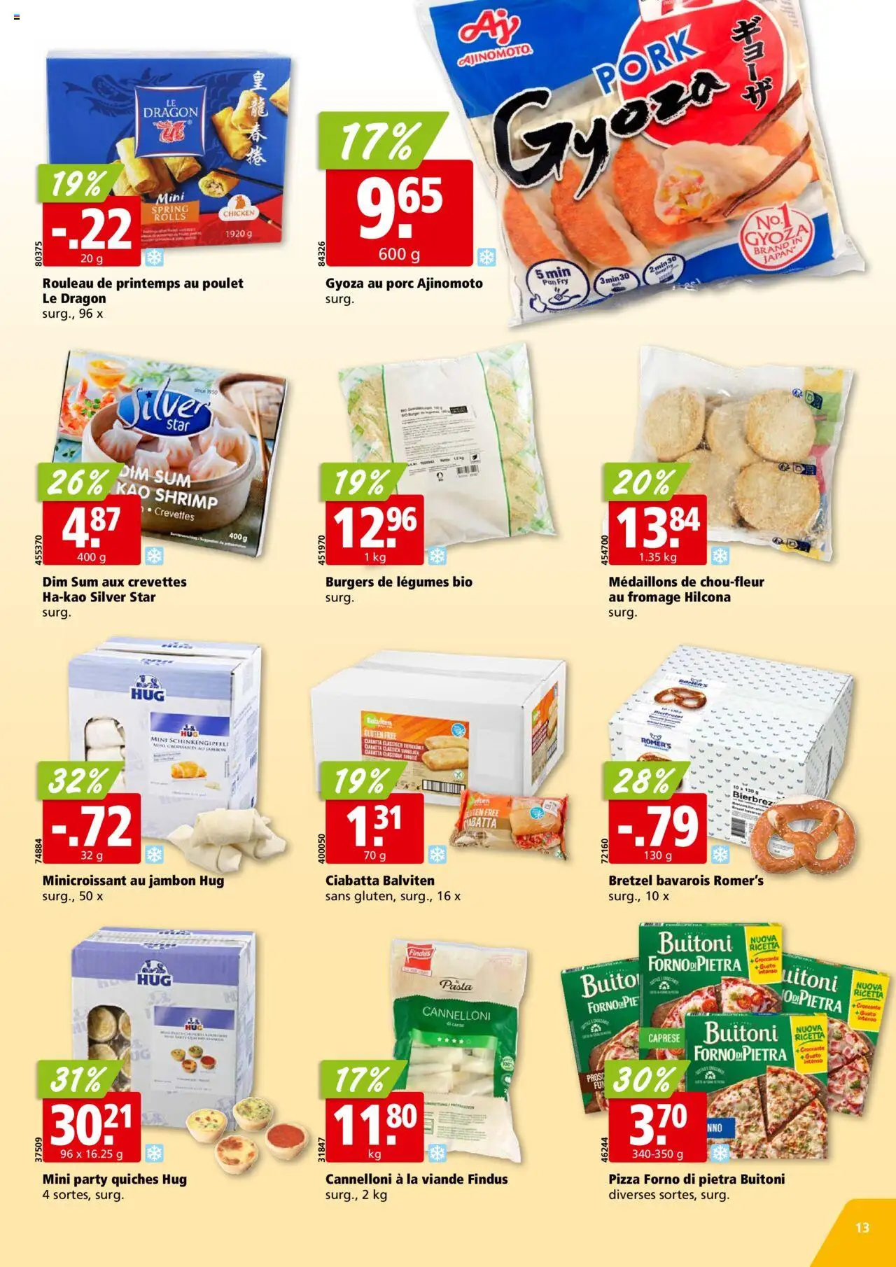 Aligro Aktionen Chavannes, Matran, Genève, Sion ab 11.08.2025 | Seite: 13 | Produkte: Pizza, Pasta