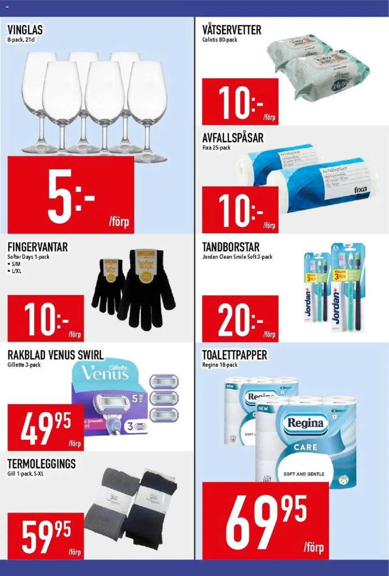 Matdax reklamblad aktuell från 13.10.2025 | Sida: 19 | Produkter: Avfallspåsar, Toalettpapper, Rakblad