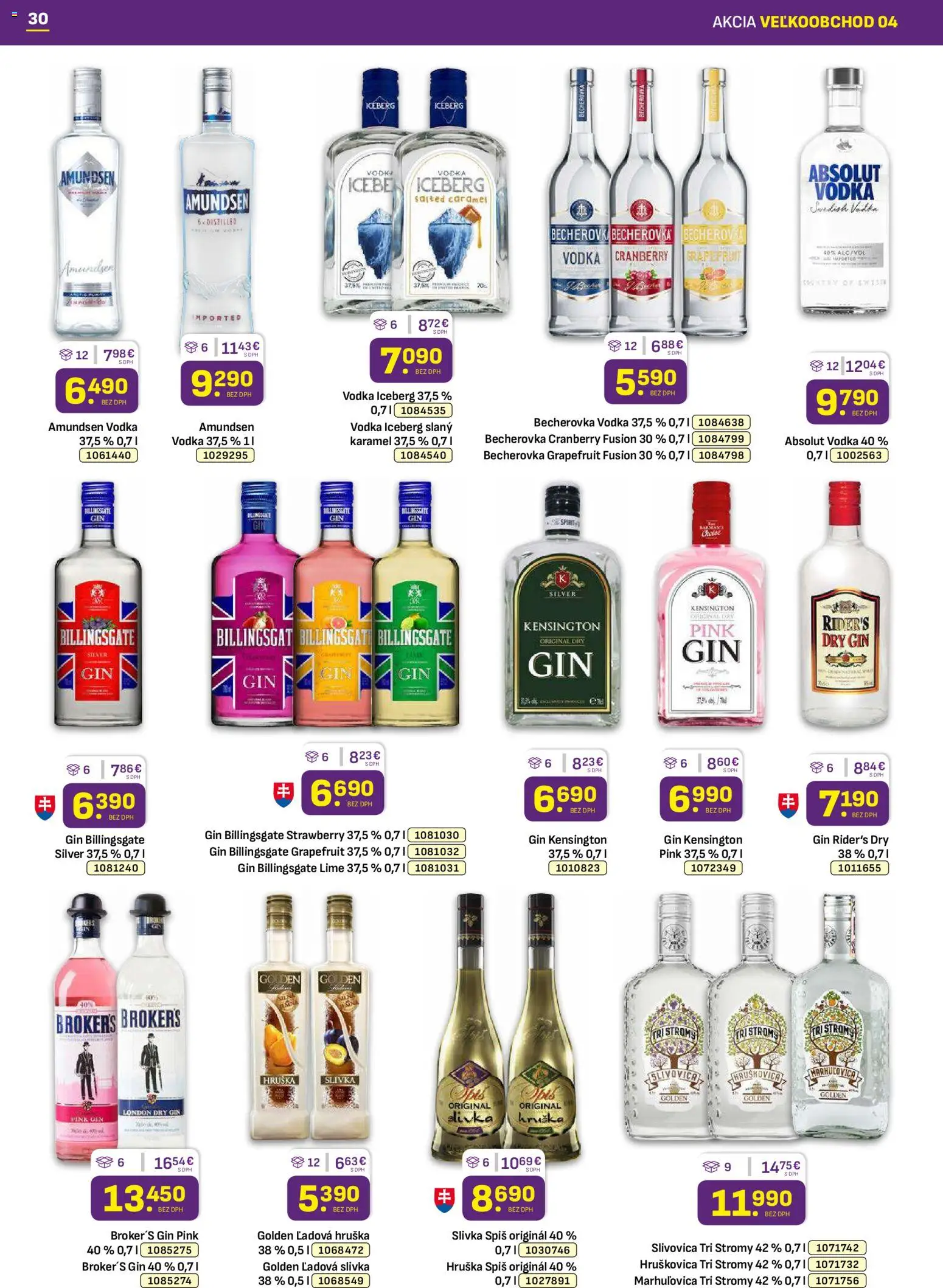 Nové Libex akcie – leták je platný od 16.02.2026 | Strana: 30 | Produkty: Becherovka, Gin, Grapefruit, Amundsen vodka
