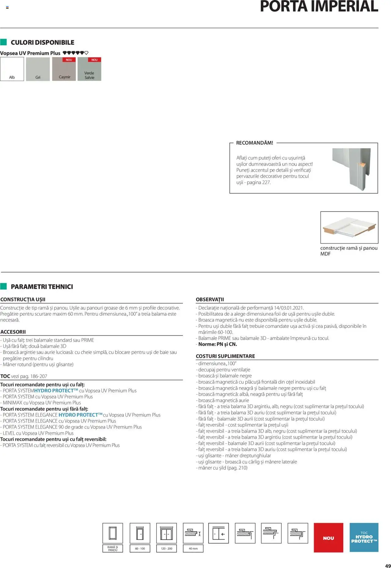 Noul catalog Proges – valabil de la 01.05.2025 | Pagină: 49 | Produse: Vopsea, Mâner, Ușă