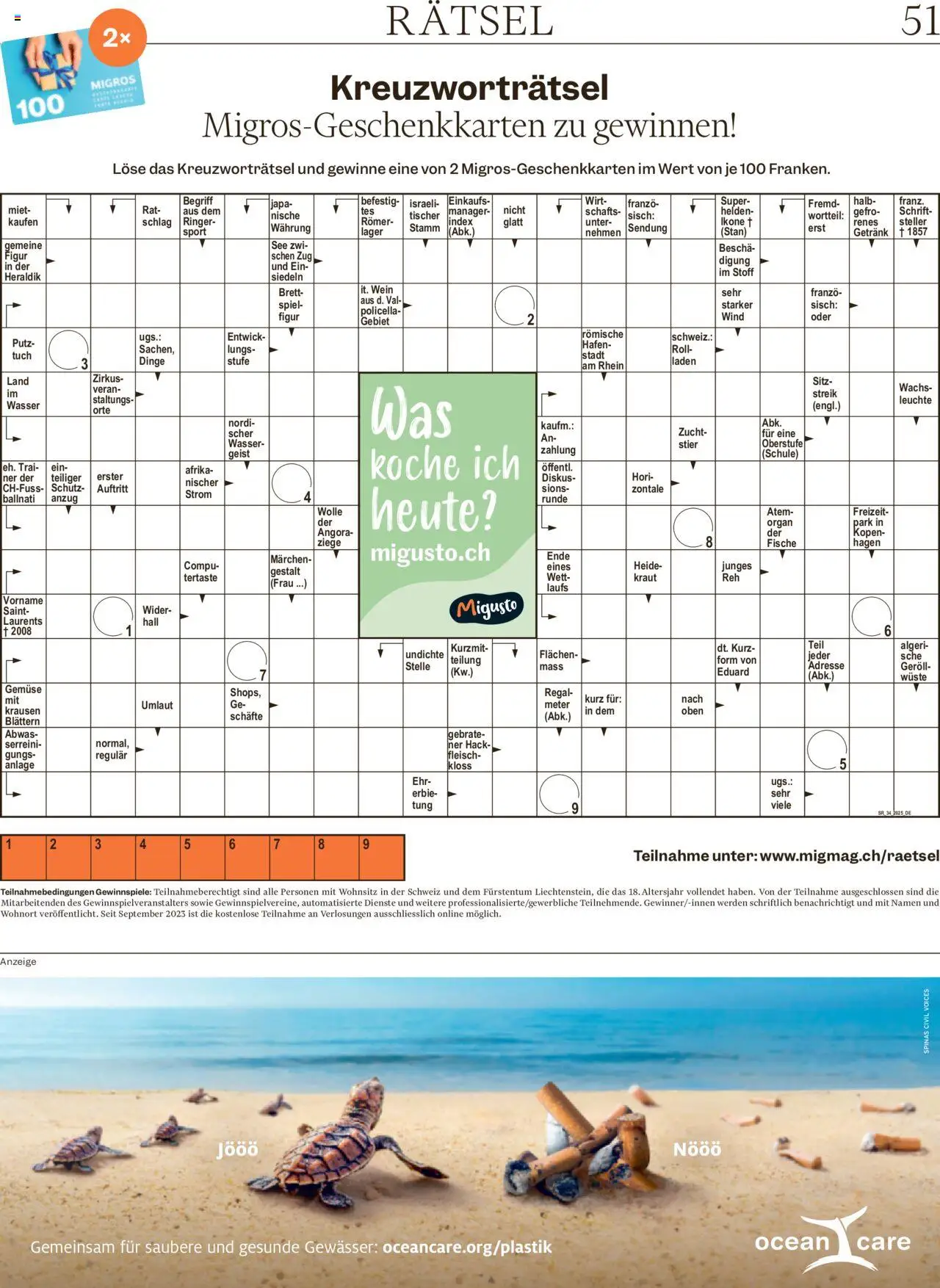 Migros - Magazin ab 18.08.2025 | Seite: 51 | Produkte: Wein, Kraut, Wasser, Spiel