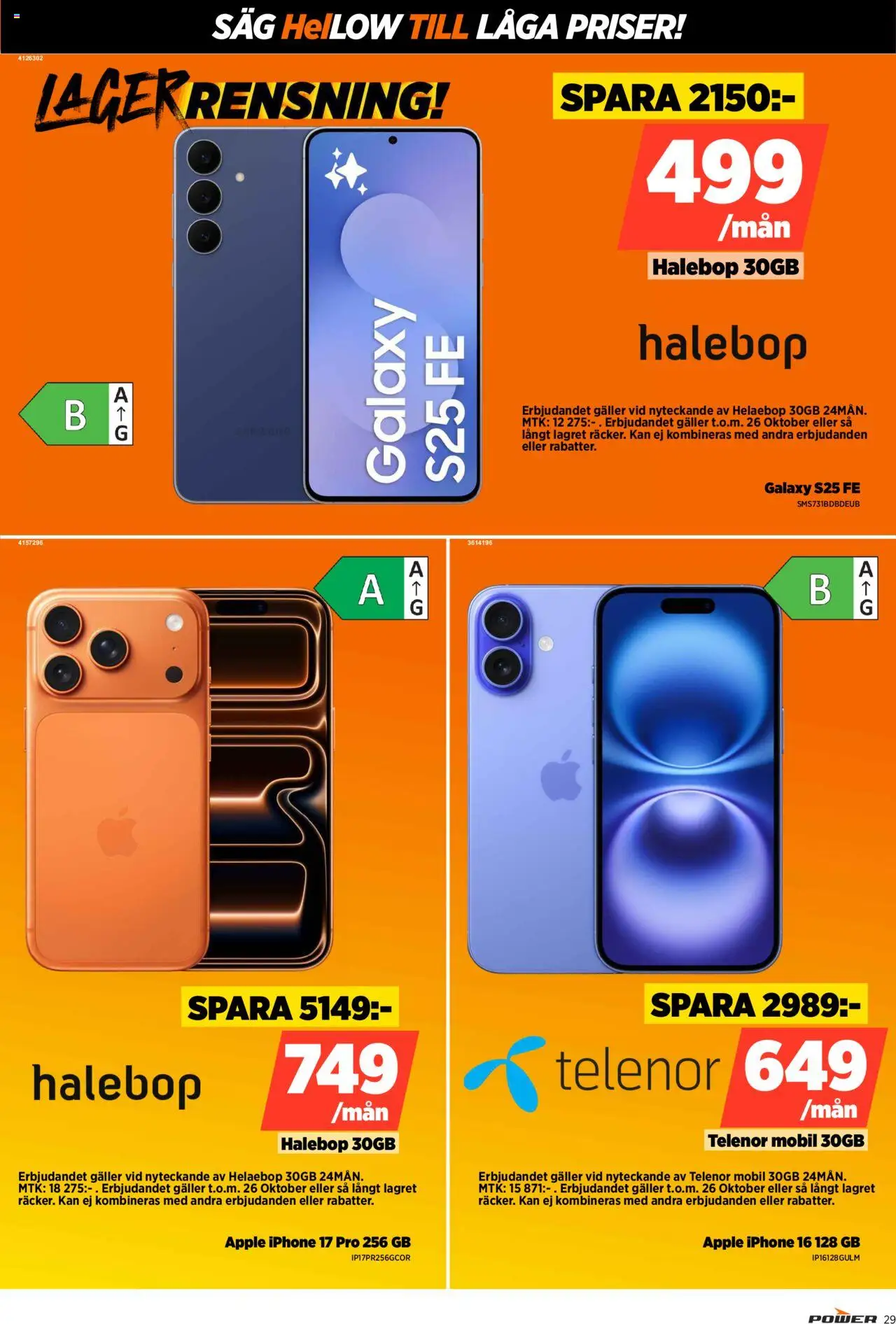 Power reklamblad aktuell från 20.10.2025 | Sida: 29 | Produkter: Såg, Galler, Äpple