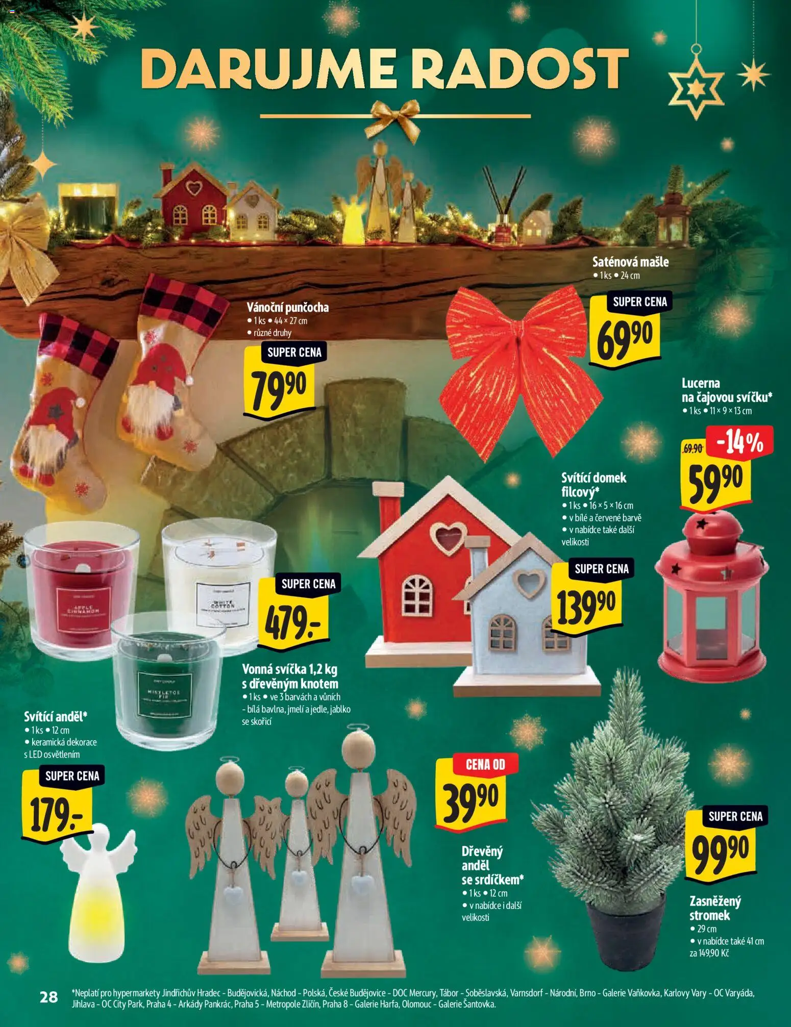 Albert katalog - Hypermarket od 29.10.2025 | Strana: 28 | Produkty: Lucerna, Svíčka, LED, Dekorace