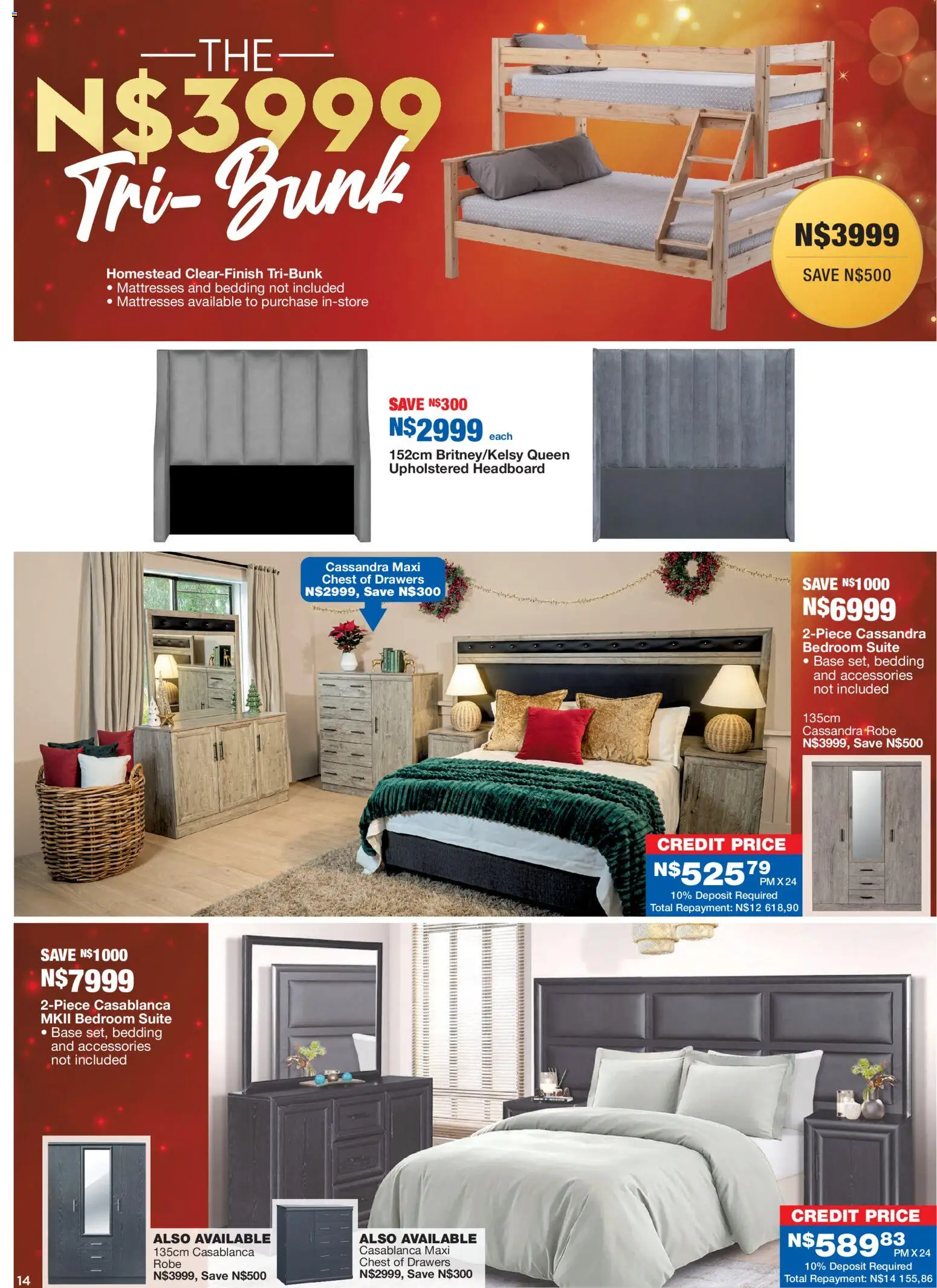 New OK Furniture catalogue – valid from 08.12.2025 | Page: 14 | Products: Headboard, Chest of drawers
