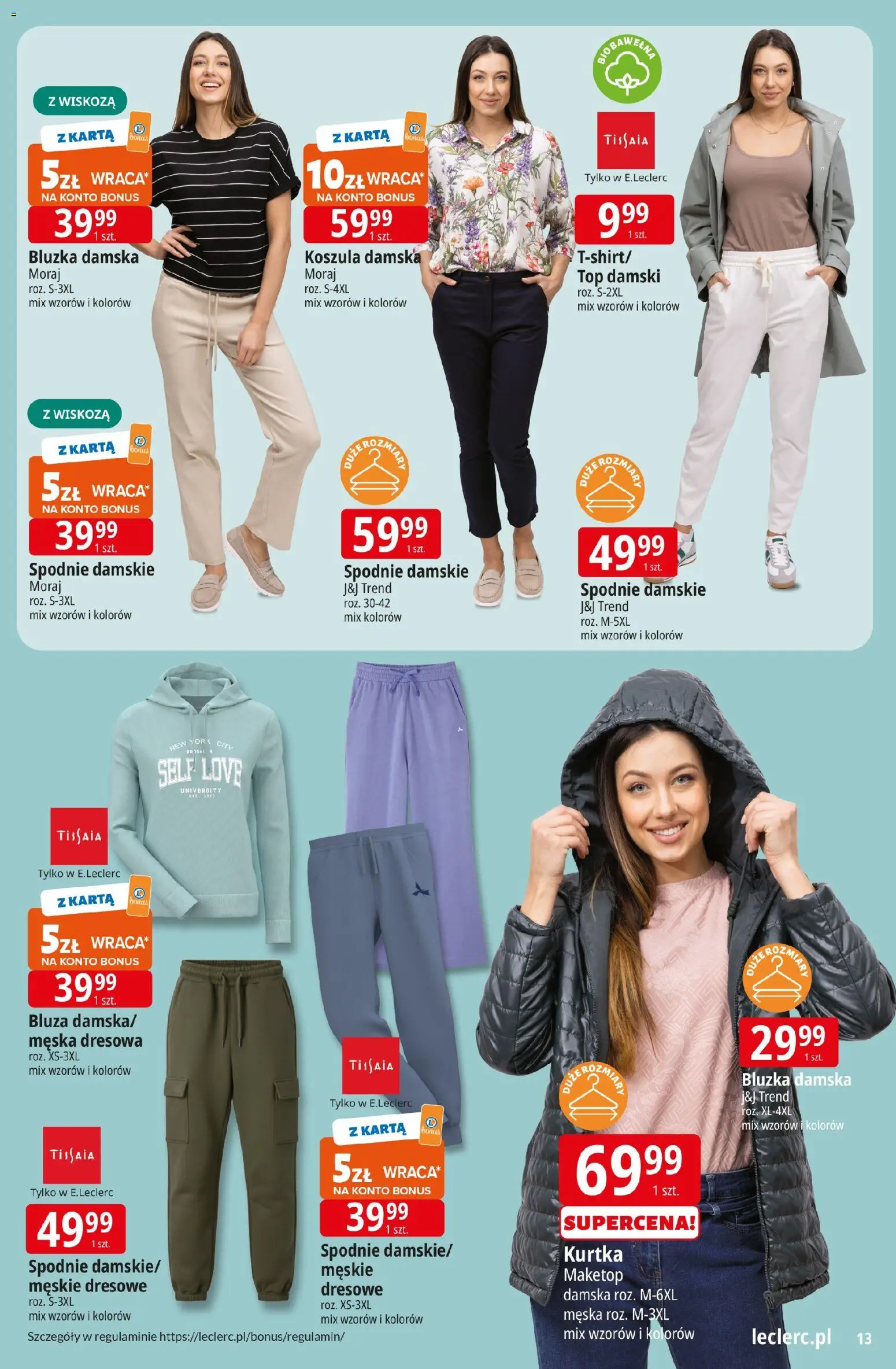 E.Leclerc gazetka - Zielona Góra od 10.03.2026 | Strona: 13 | Produkty: Karta, Bluzka, Top, Spodnie
