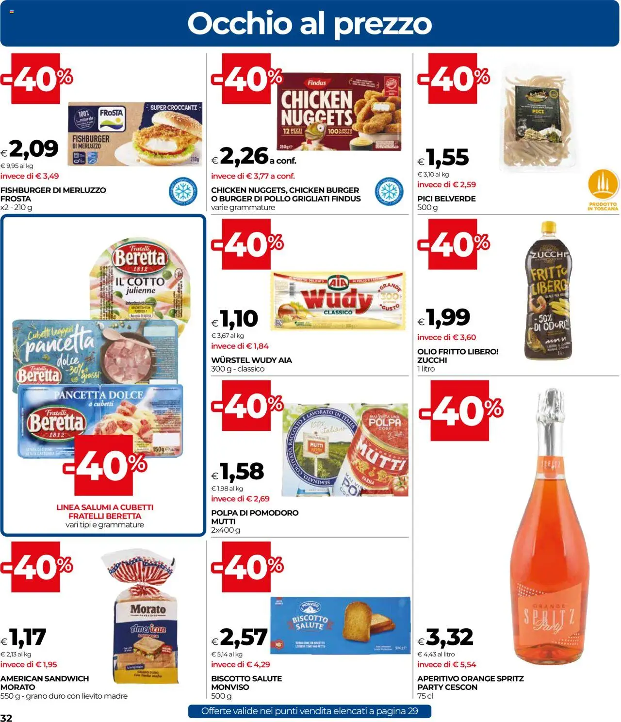 Volantino COOP del 14.08.2025 | Pagina: 32 | Prodotti: Merluzzo, Nuggets, Pomodoro, Aperitivo