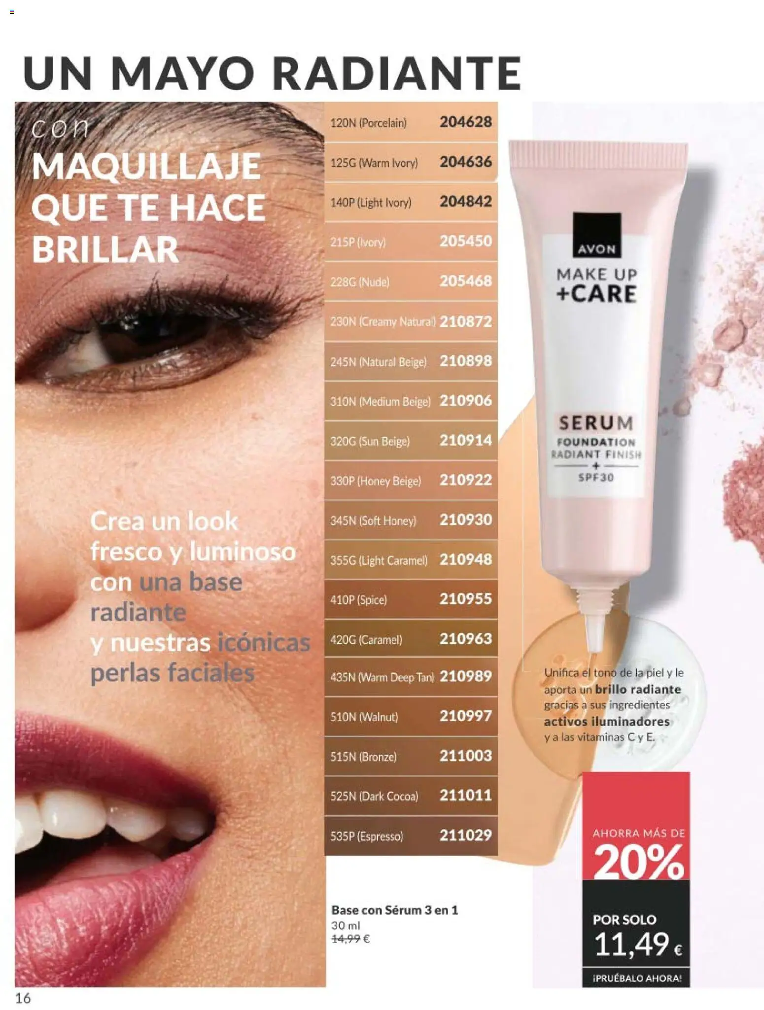 Catálogo AVON campaña 5 │ válido desde el 01.05.2026 | Página: 16 | Productos: Maquillaje, Κρεμάστρα, Sérum, Té