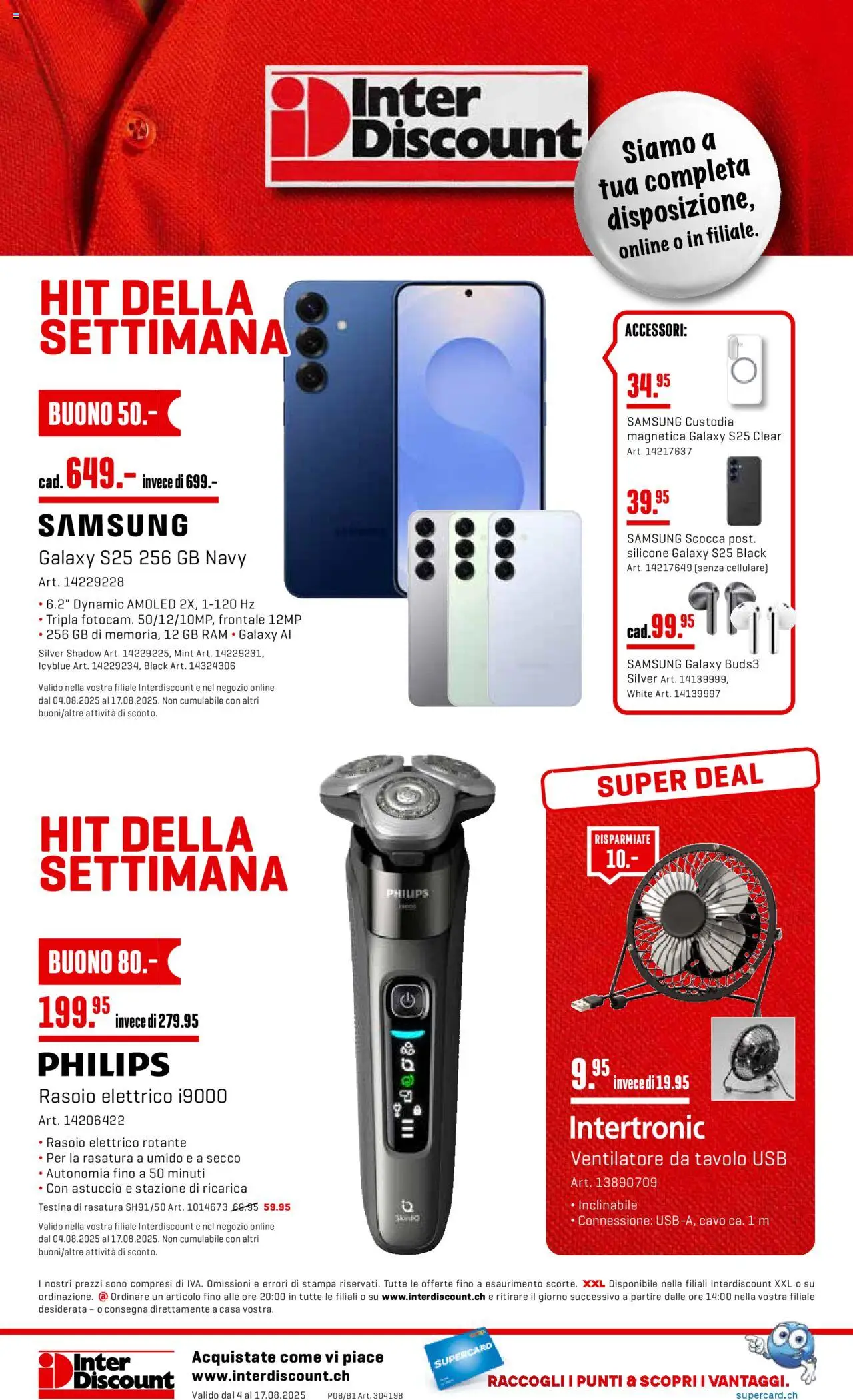 Interdiscount Aktionen IT ab 04.08.2025 | Seite: 16 | Produkte: Samsung, Usb, Philips
