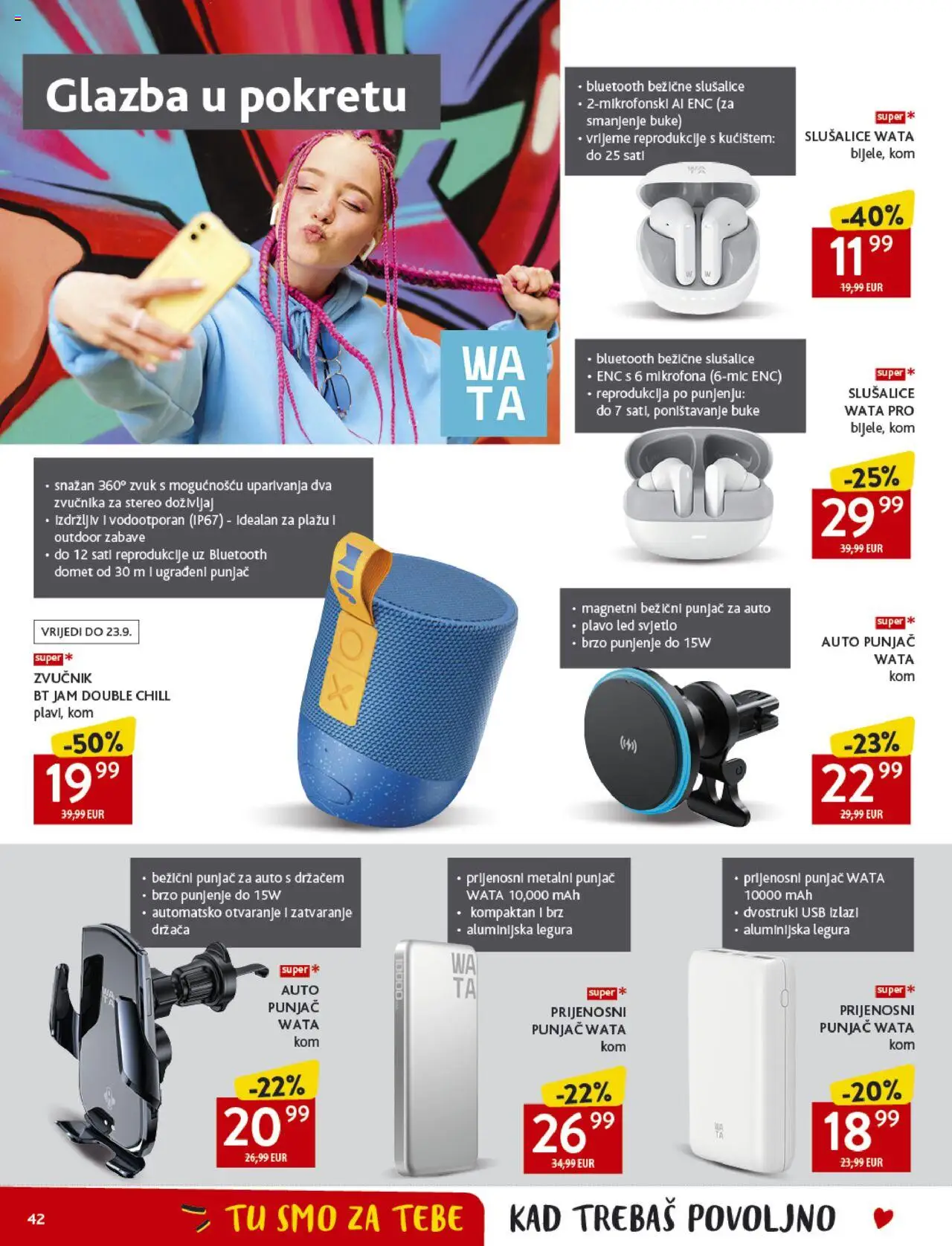 Konzum katalog | vrijedi od 10.09.2025 | Stranica: 42 | Proizvodi: Slušalice, Zvučnik, USB