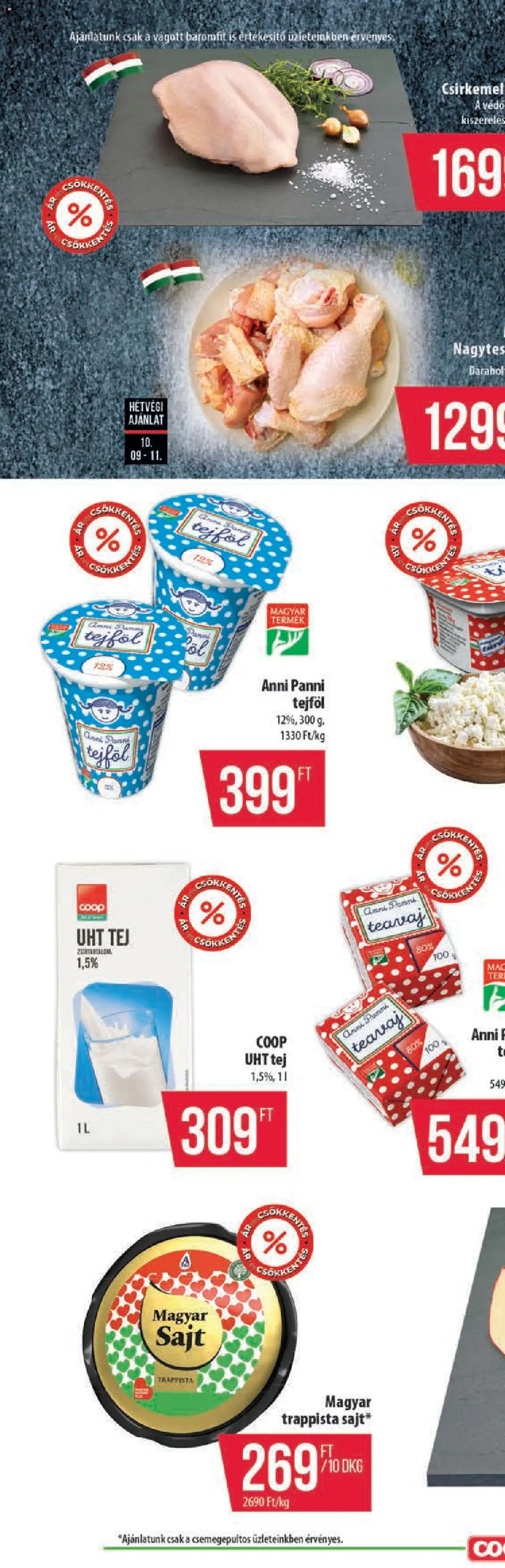 COOP akciós ujság - amely érvényes a következő dátumtól: 09.10.2025 | Oldal: 20 | Termékek: Tej, Sajt, Tejföl