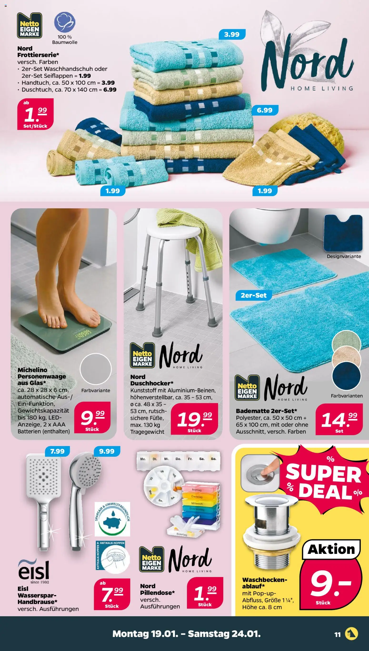 Netto Prospekt 	 – gültig ab 19.01.2026 | Seite: 13 | Produkte: Batterien, Waschbecken, Personenwaage
